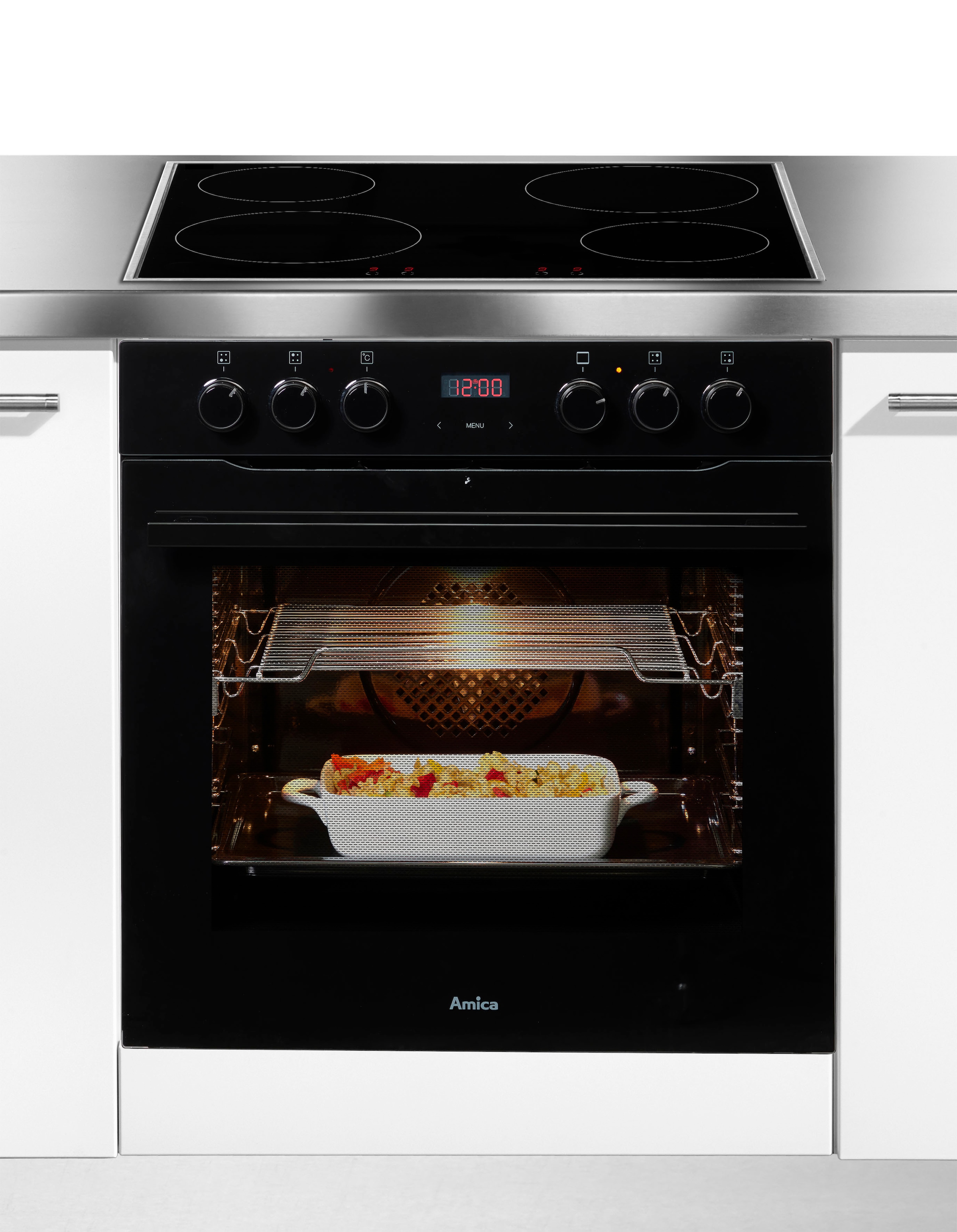 Amica Induktions Herd-Set »EHIX 933 133 S«, mit 1-fach-Teleskopauszug, Simple Steam Reinigungsfunktion