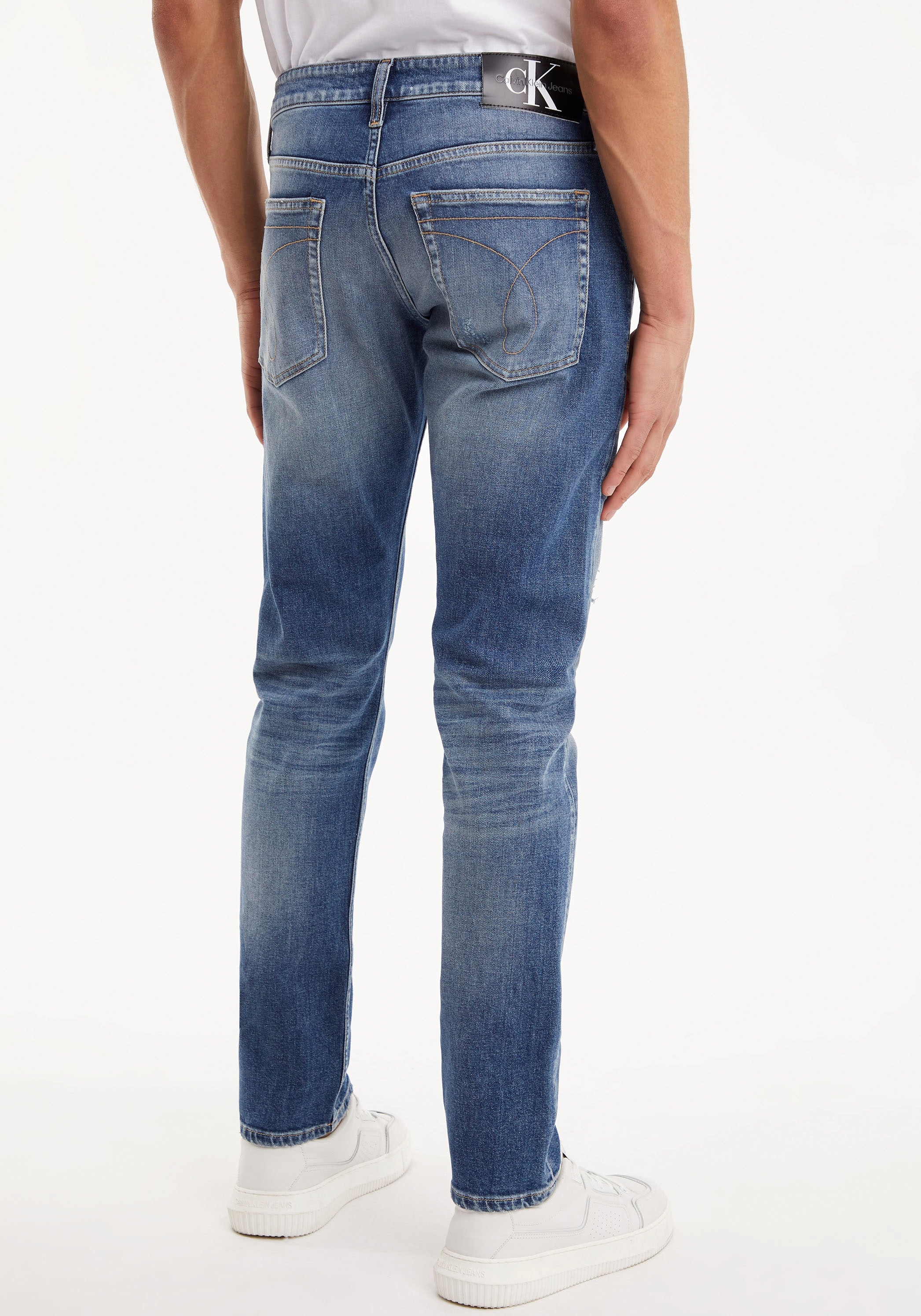 Calvin Klein Jeans Slim-fit-Jeans mit bei Klein ♕ »SLIM«, Calvin Leder-Badge
