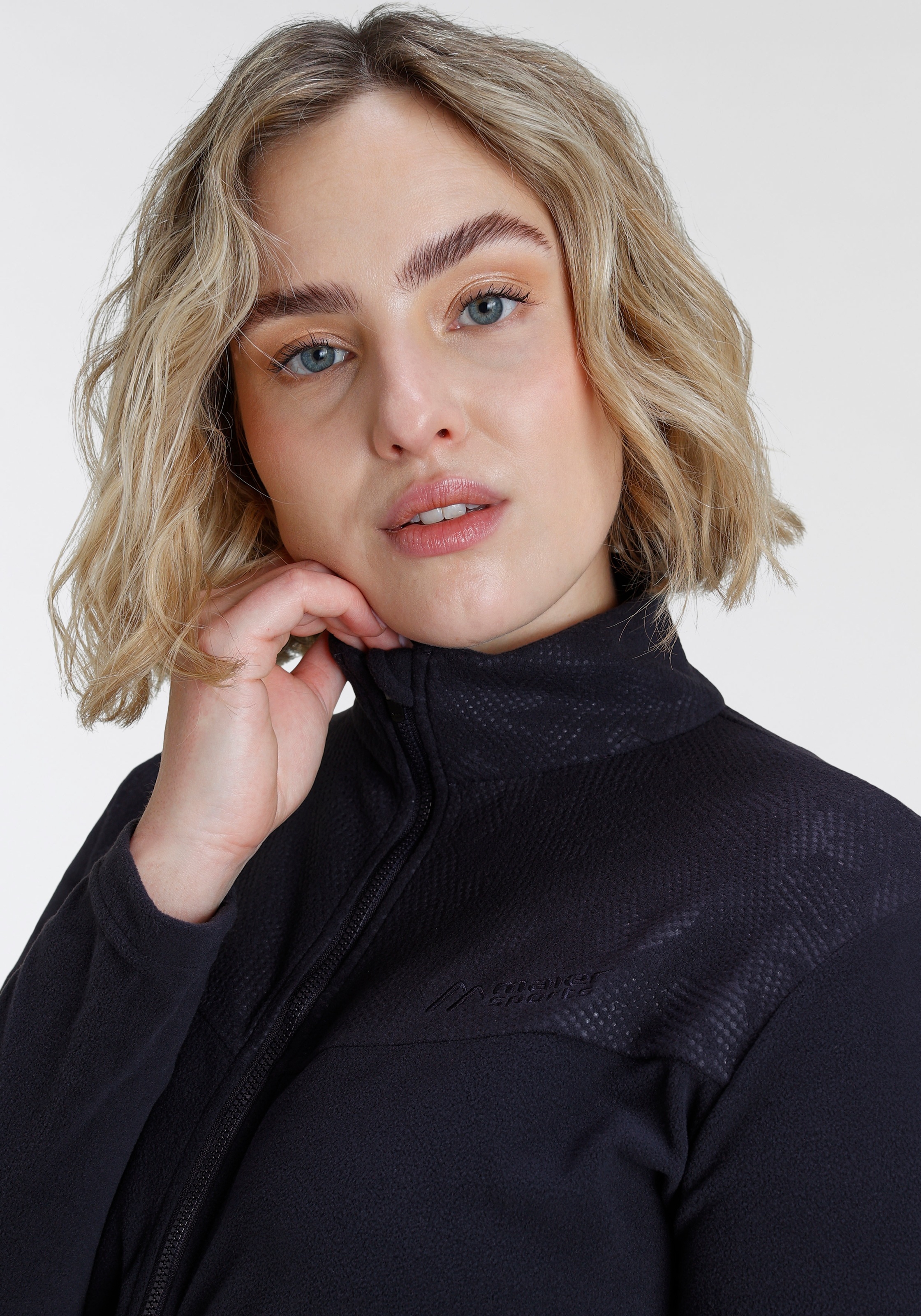 Maier Sports Fleecejacke, ohne Kapuze, Atmungsaktiv & Schnell trocknend