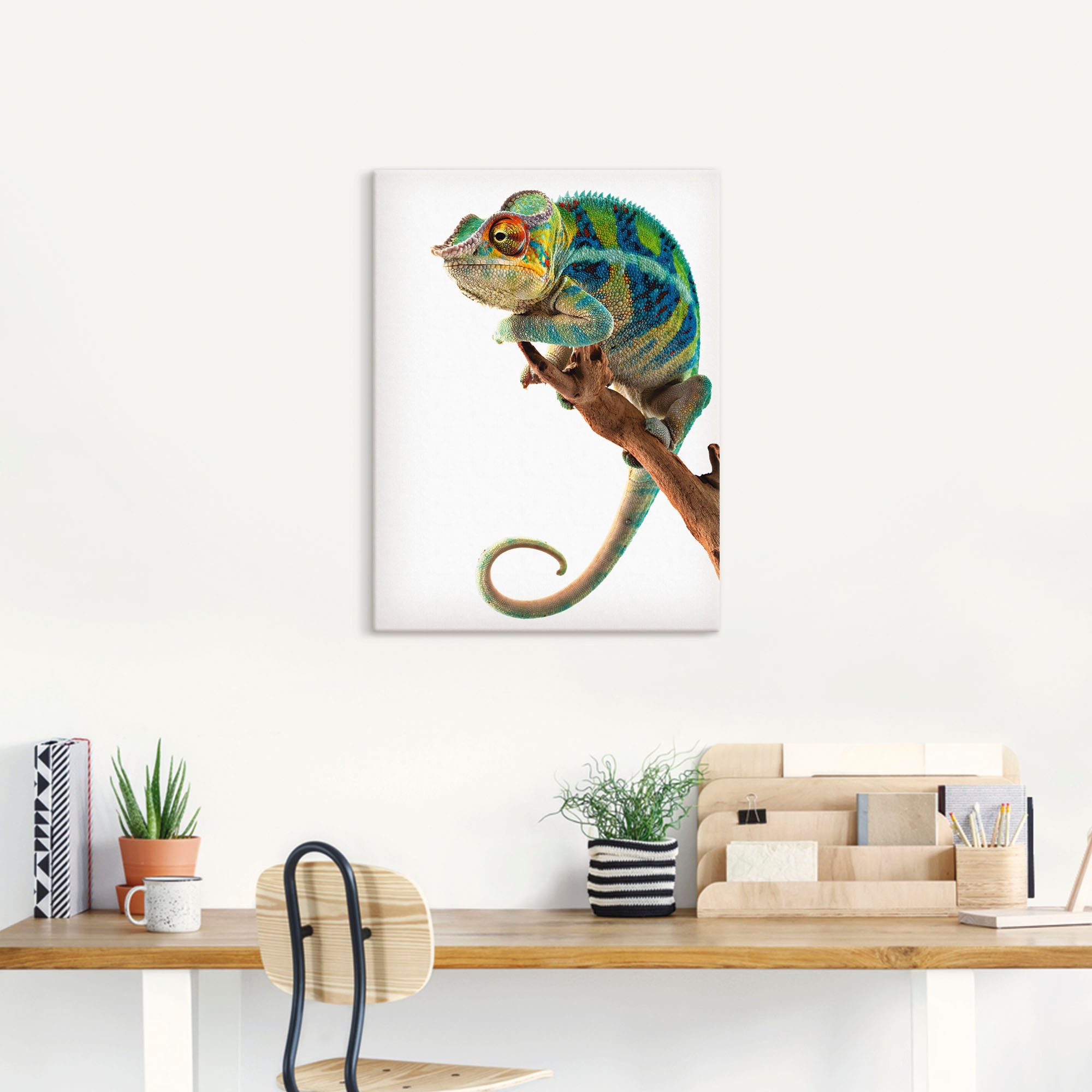 Artland Wandbild »Ambanja Panther Chamäleon« Reptilien 1 Stk. tlg. auf Holzrahmen gespannt