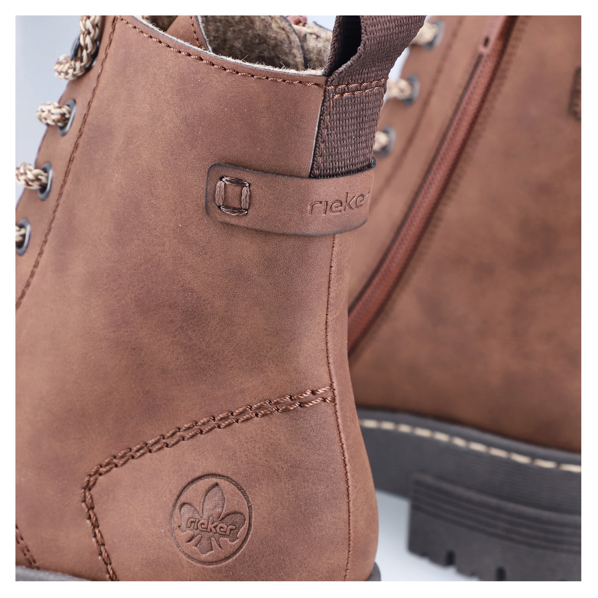 Rieker Schnürstiefelette  Schnürboots, Plateauboots, Profilsohle, mit Innenreißverschluss