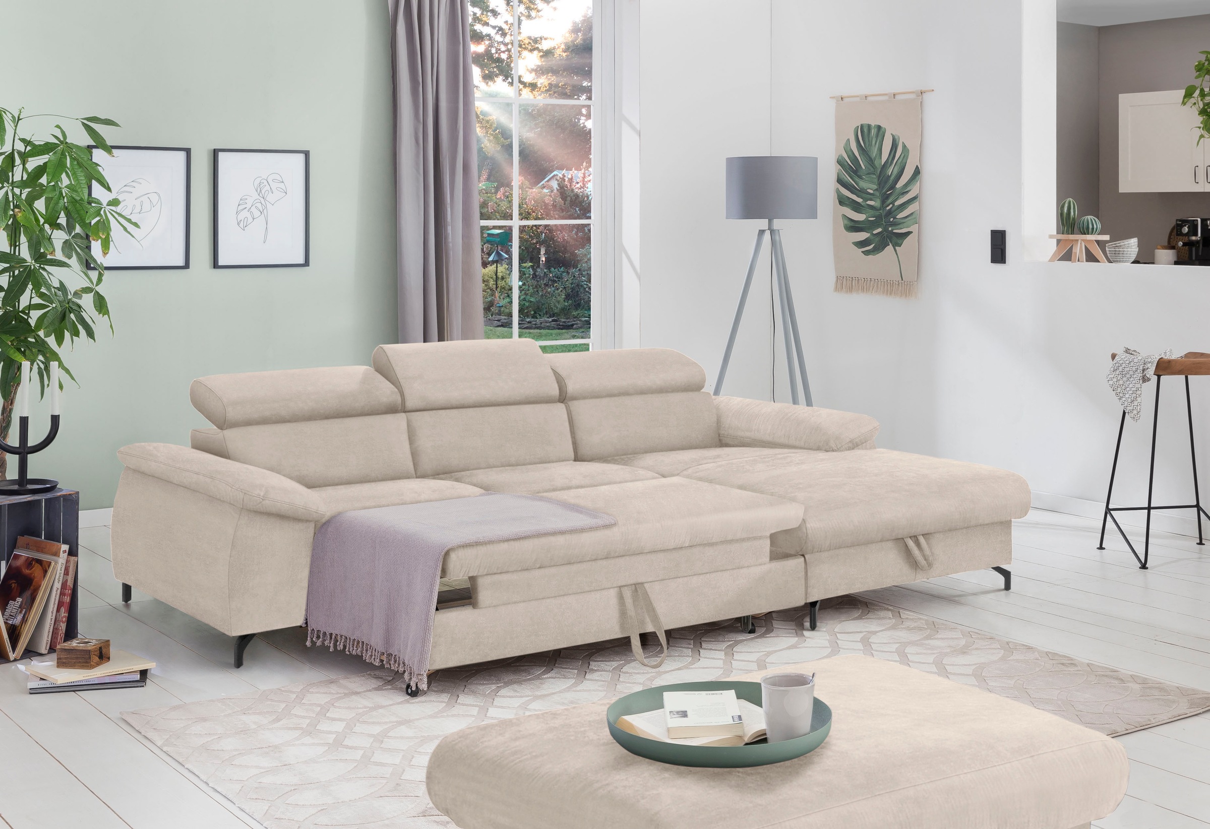 COTTA Ecksofa »Kitty L-Form«, mit Kopfteilverstellung, wahlweise mit Bettfunktion & Bettkasten