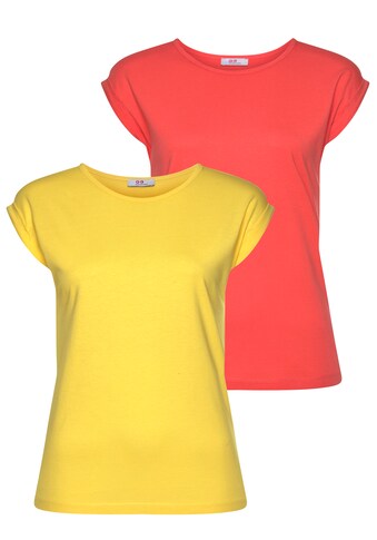 Flashlights T-Shirt, (2er-Pack), mit überschnittenen Schultern & kleinem Ärmelaufschlag kaufen