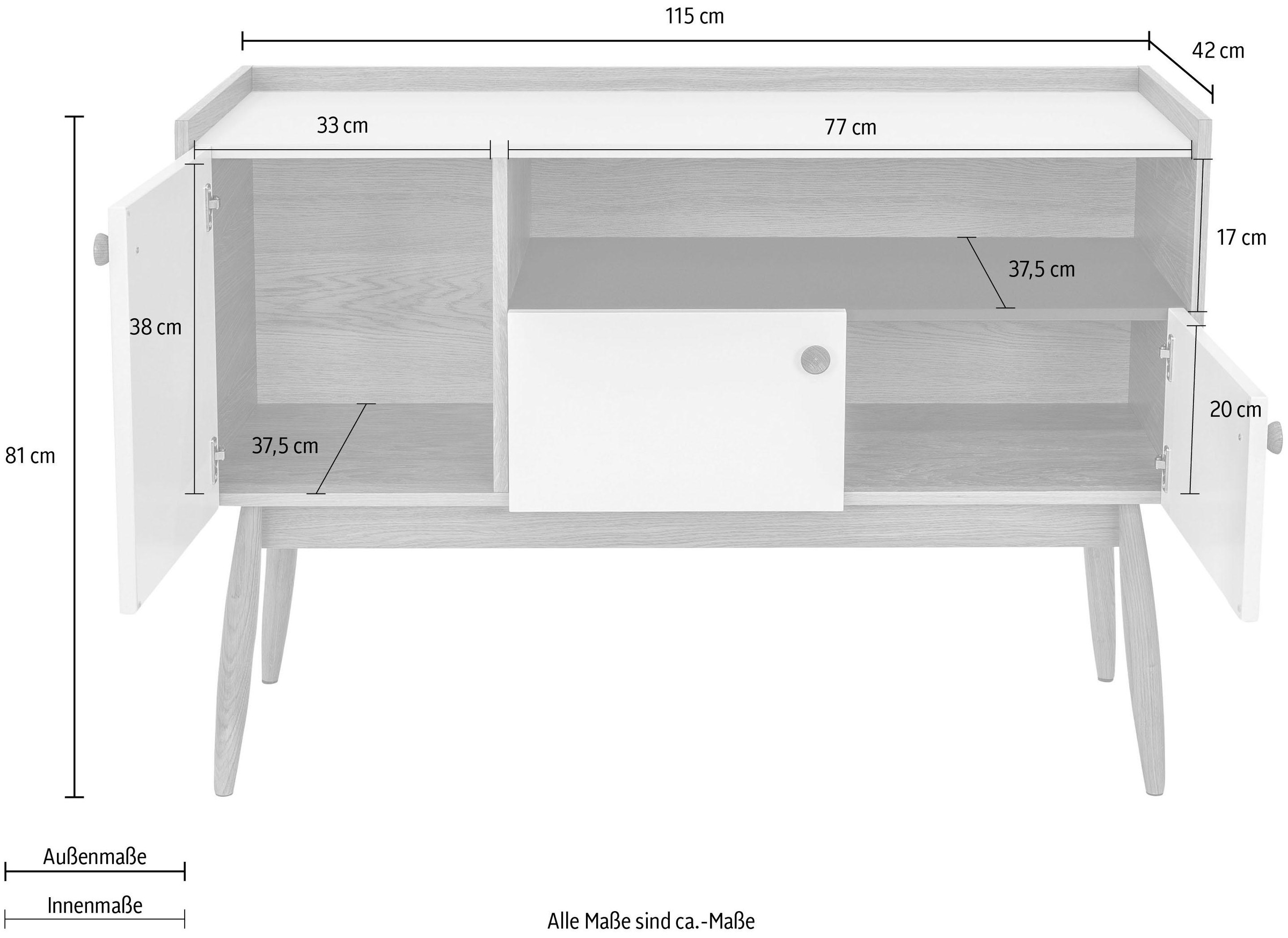 Woodman Sideboard, Kommode im angesagten skandinavischen Look, Breite 115 cm