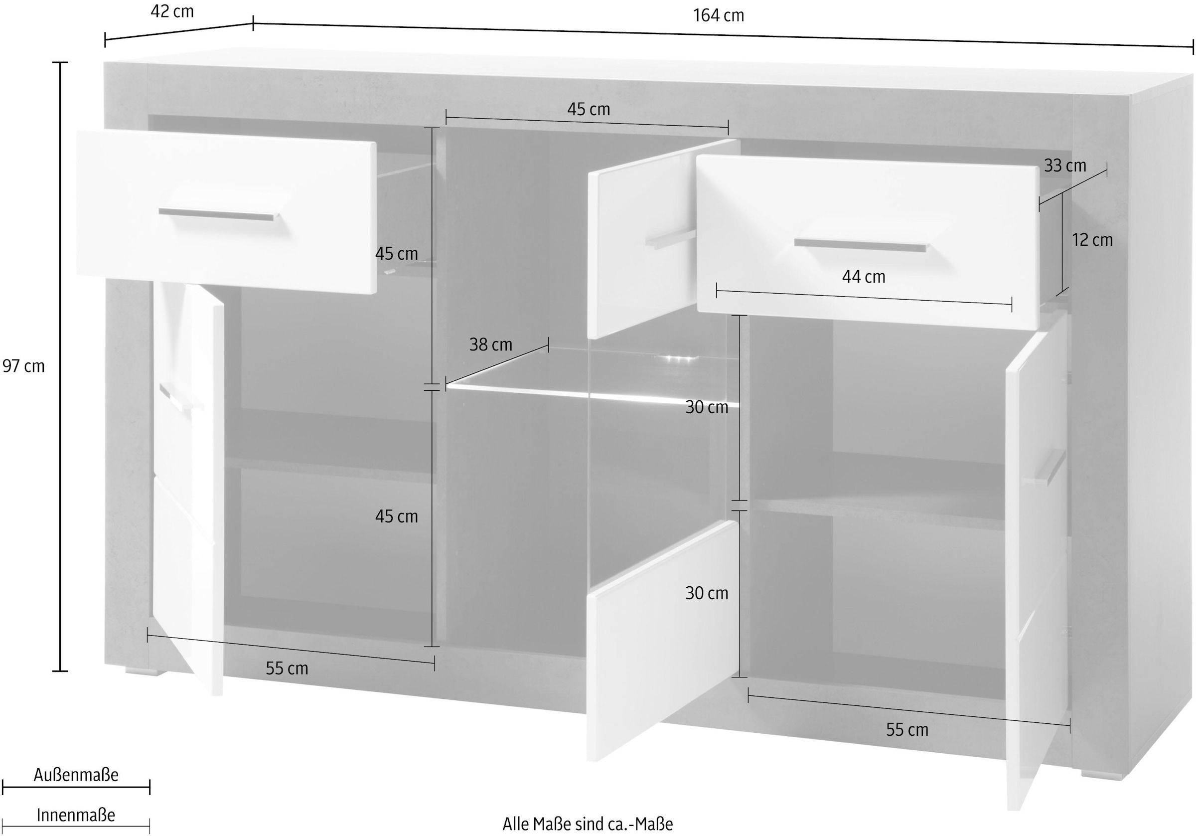 INOSIGN Sideboard »Etero«, Breite 164 cm