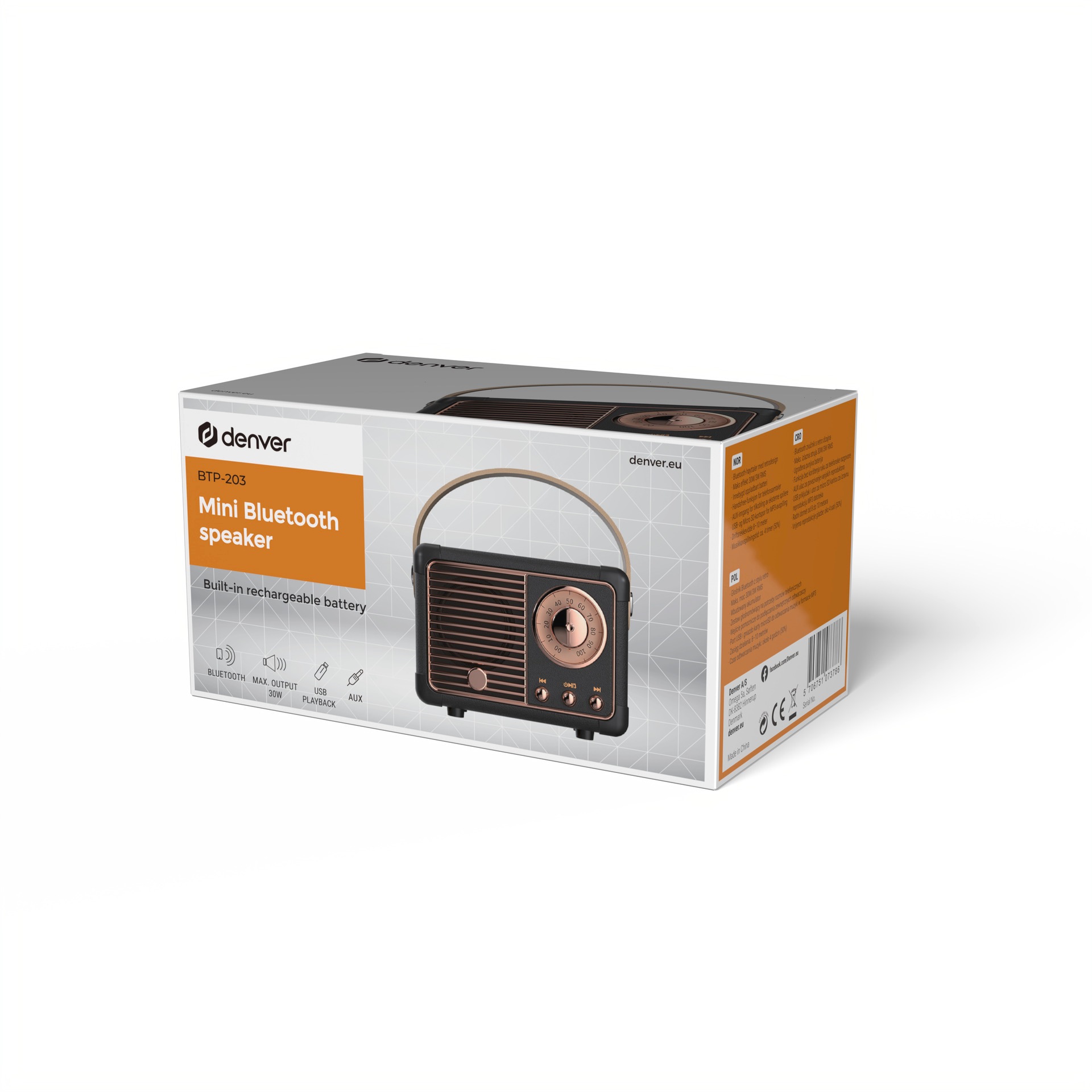 Denver Bluetooth-Lautsprecher »BTP-203 Retro BT-Lautsprecher«