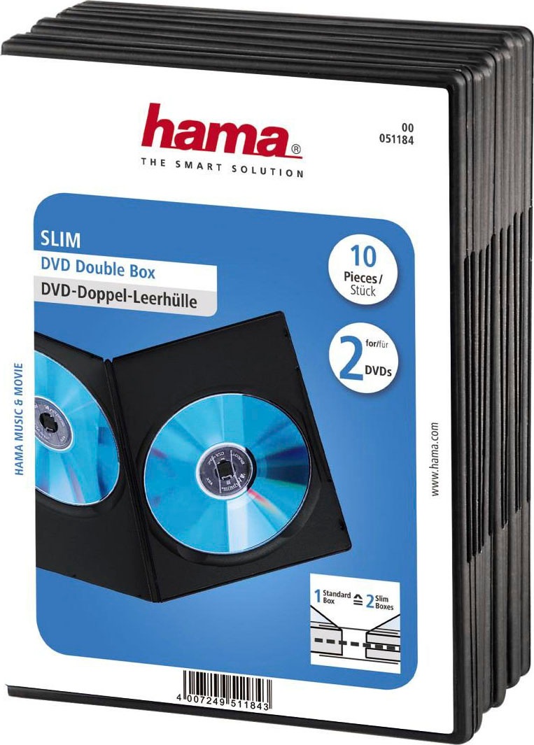 DVD-Hülle »DVD-Doppel-Leerhülle Slim, 10er-Pack, Schwarz, Schutzhülle, Cover«