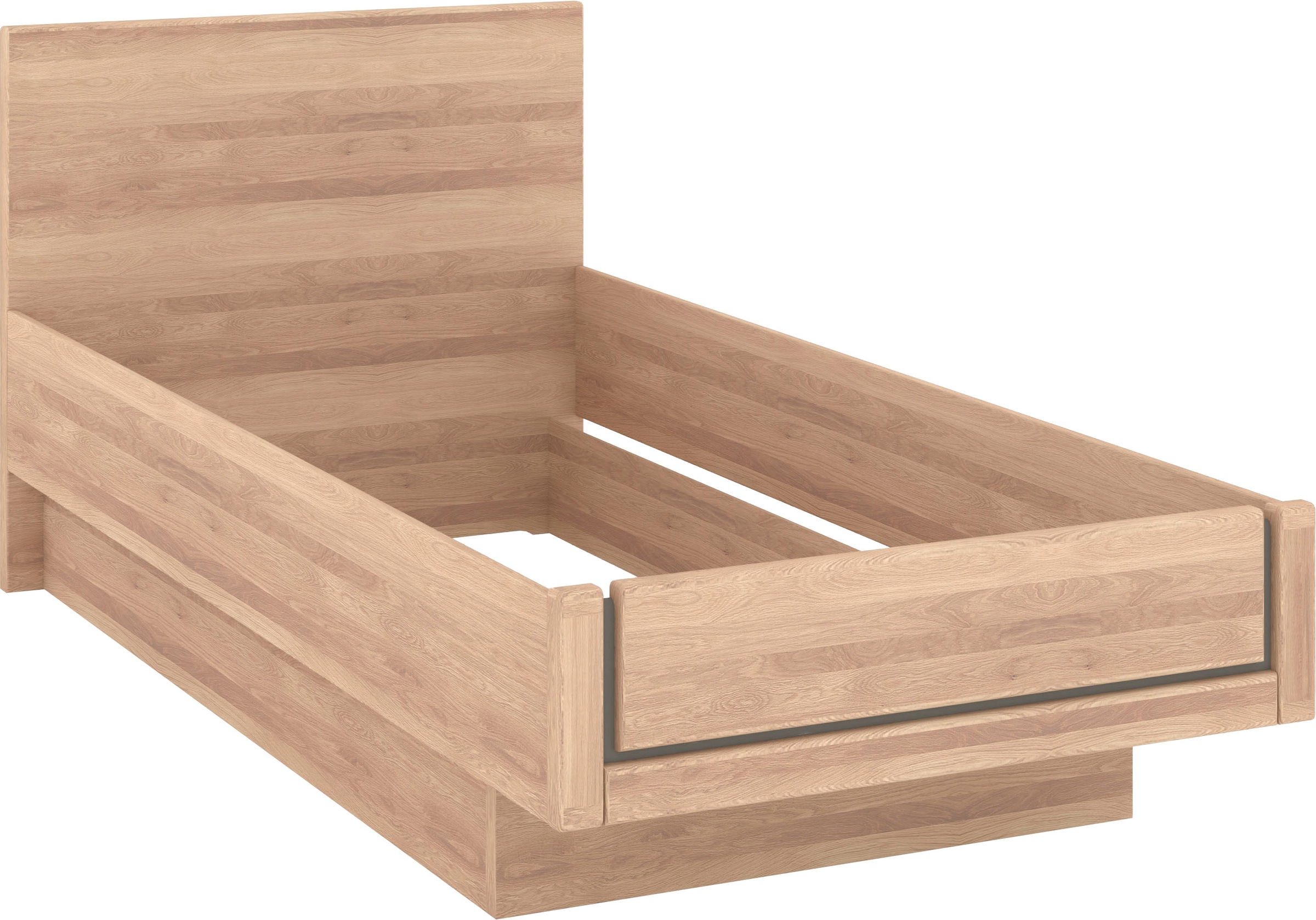 Musterring Holzbett »Sorrent, Bettgestell, Bettrahmen, teilmassiv Eiche«, (MADE IN GERMANY), Eiche teilmassiv, Liegehöhenverstellung, in schwebender Optik