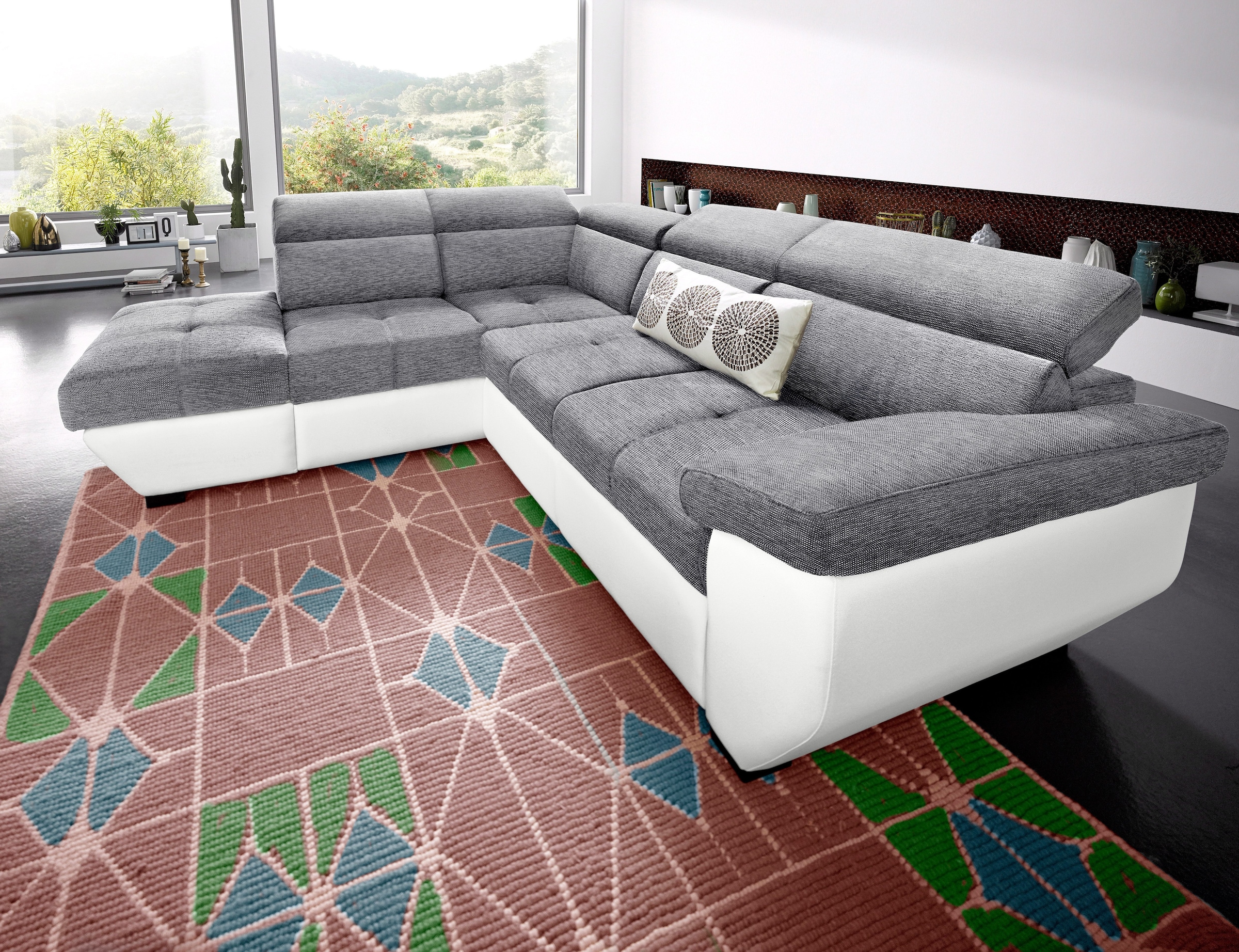 COTTA Ecksofa »Speedway L-Form«, mit Kopfteilverstellung, wahlweise mit Bettfunktion und Bettkasten