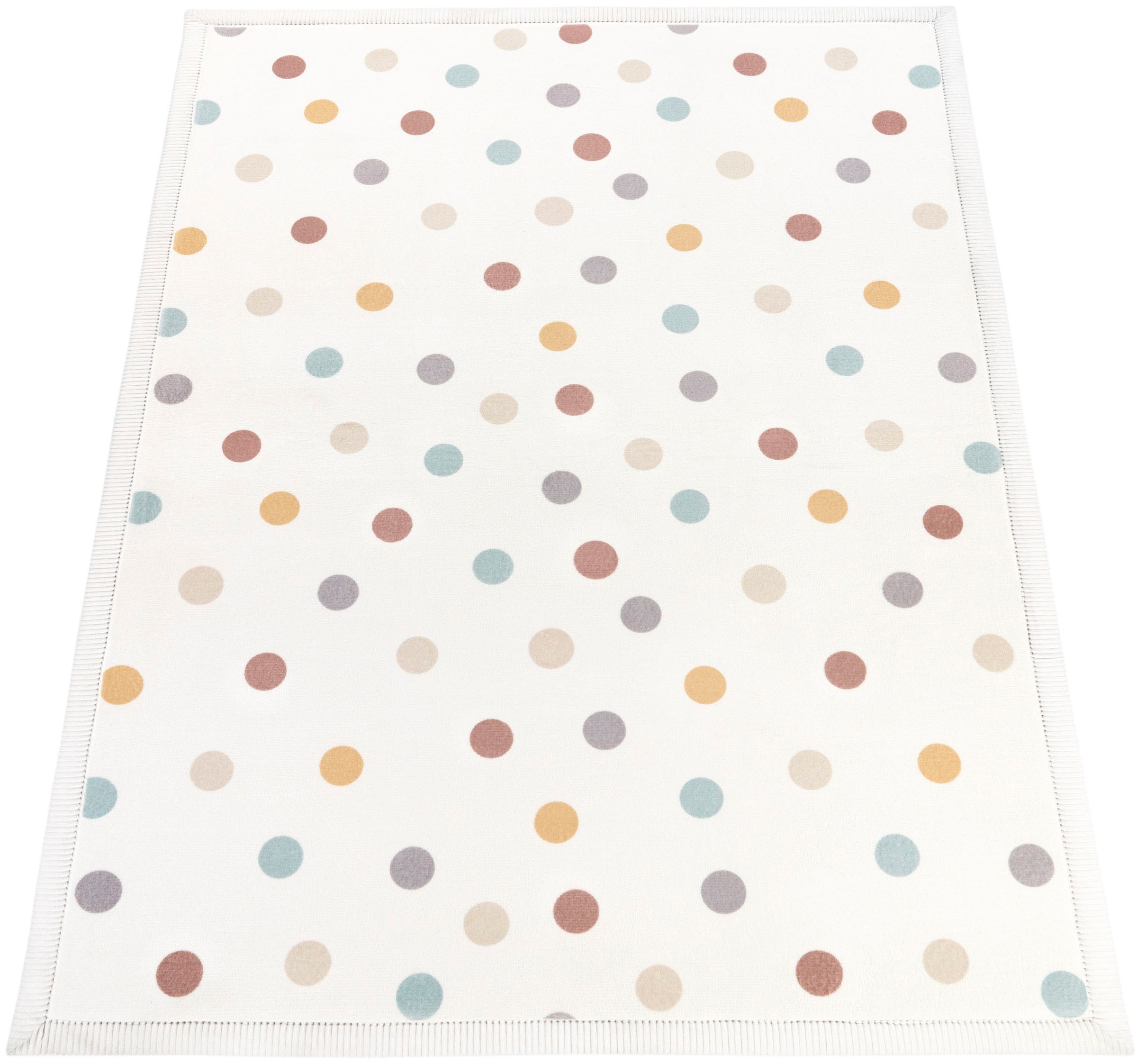 Paco Home Kinderteppich "Emilia 351" rechteckig 24 mm Höhe Kurzflor, gepunktet, sehr weicher Flor