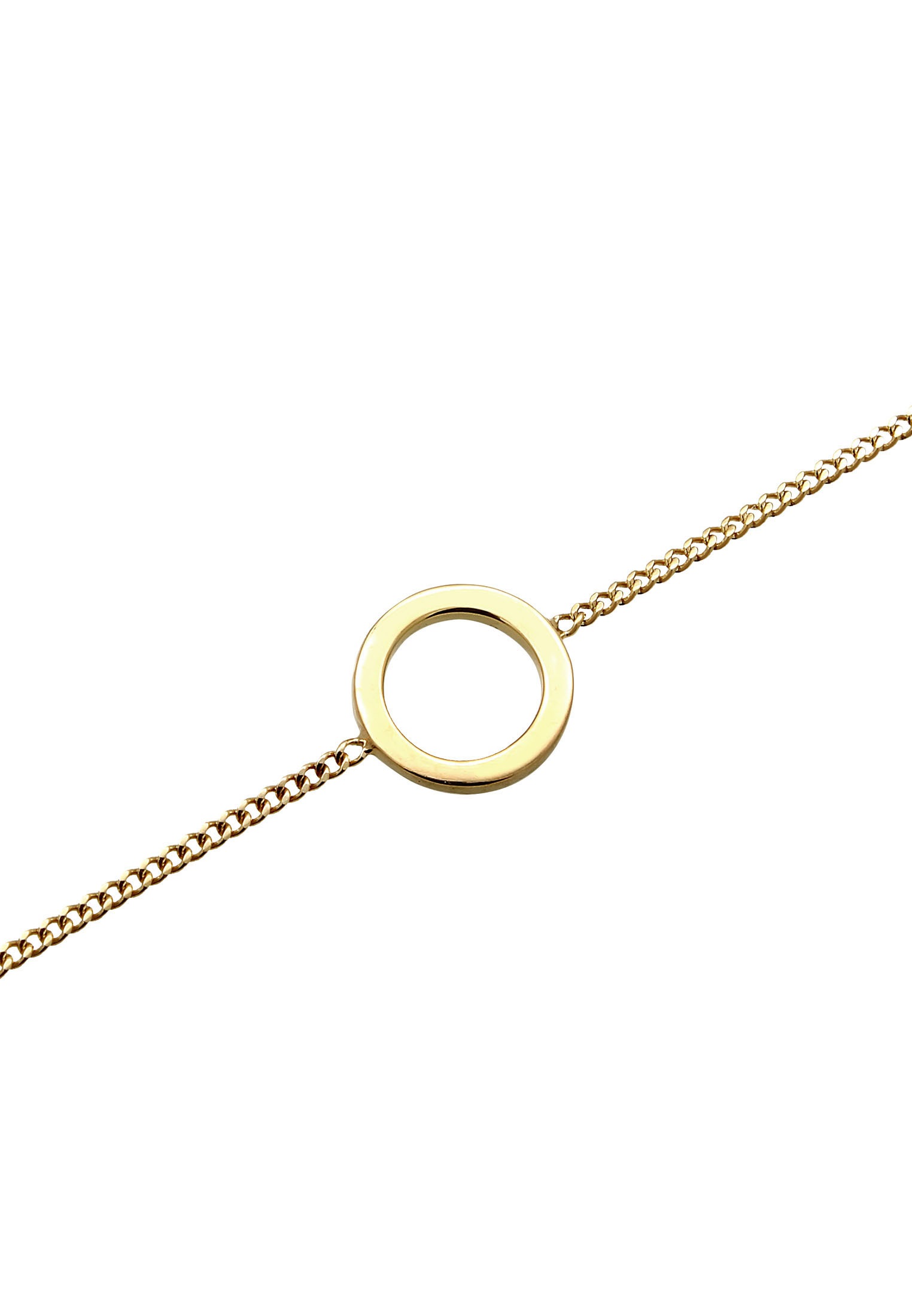 Elli Premium Kette mit Anhänger »Halskette Choker Kreis 375 Gelbgold«