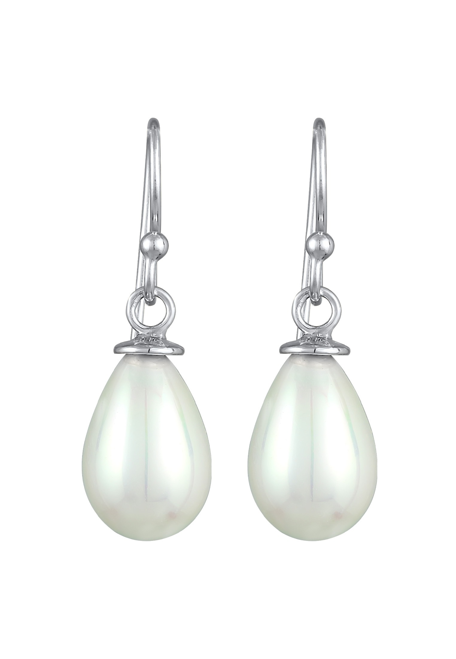 Nenalina Paar Ohrhänger »Ohrringe Hänger Muschelkernperle Oval Klassisch 925 Silber«