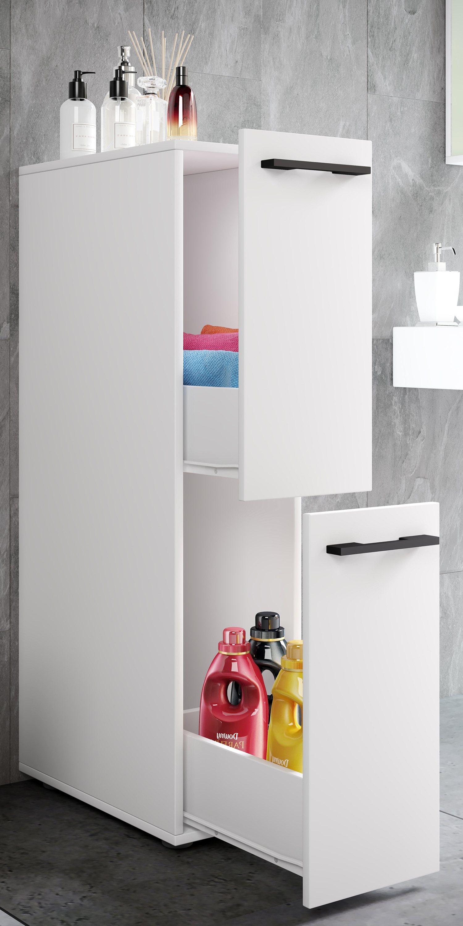 VCM Midischrank »Holz Badmöbel Nischenschrank Schublade Sadilo L«