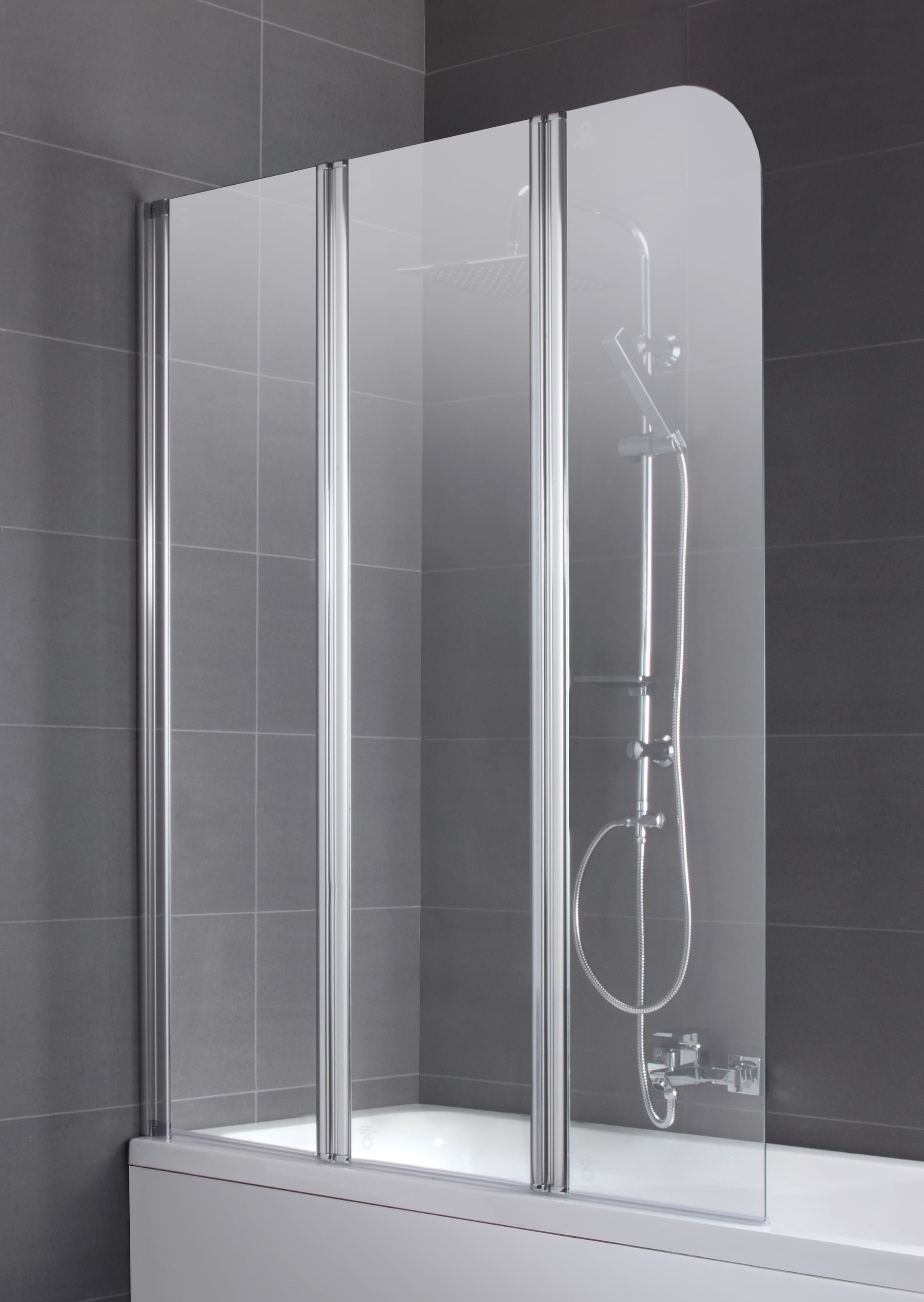 welltime Badewannenaufsatz "Summer" 3 Stk. tlg. Duschabtrennung für Badewanne, Spritzschutzwand für Badewanne