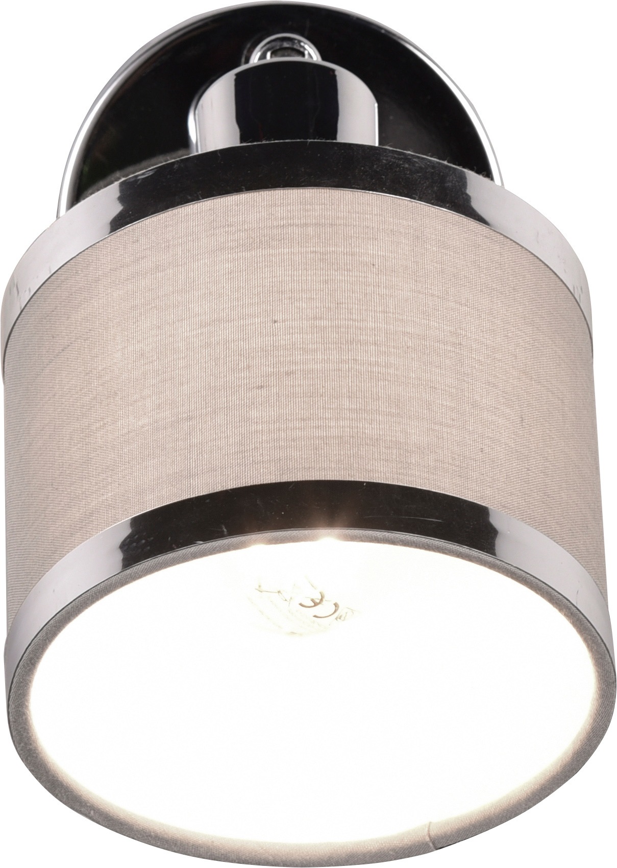 TRIO Leuchten Deckenstrahler »AROSA, Spot, Metall chrom Stoff grau, exkl. E14 max 28W« E14 1 Stk. warmweiß - kaltweiß Deckenspot, Stange mit drehbaren kippbaren schwenkbaren Spots Ø10cm