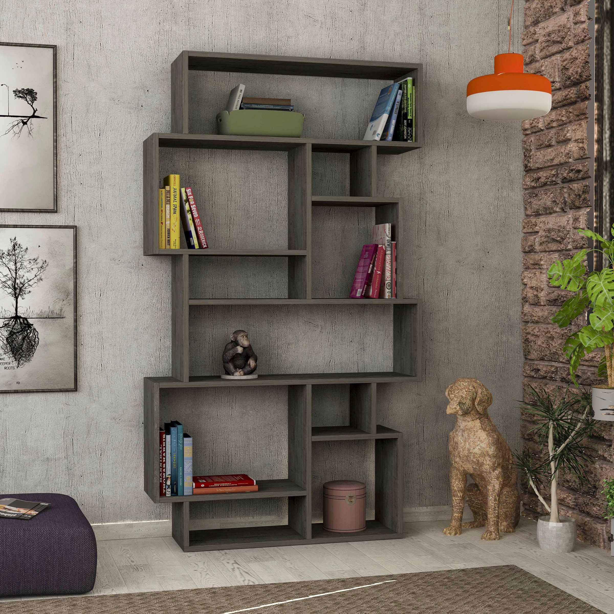 Decortie Bücherregal »Karmato Bücherregal«, (Packung), Leichte Montage, Lagerung, Platzsparend