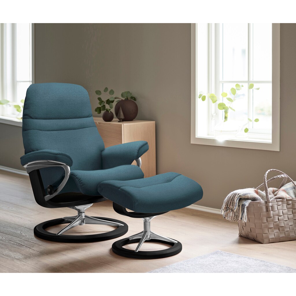 Stressless® Relaxsessel »Sunrise«, (Set, Relaxsessel mit Hocker), mit Signature Base, Größe S, Gestell Schwarz