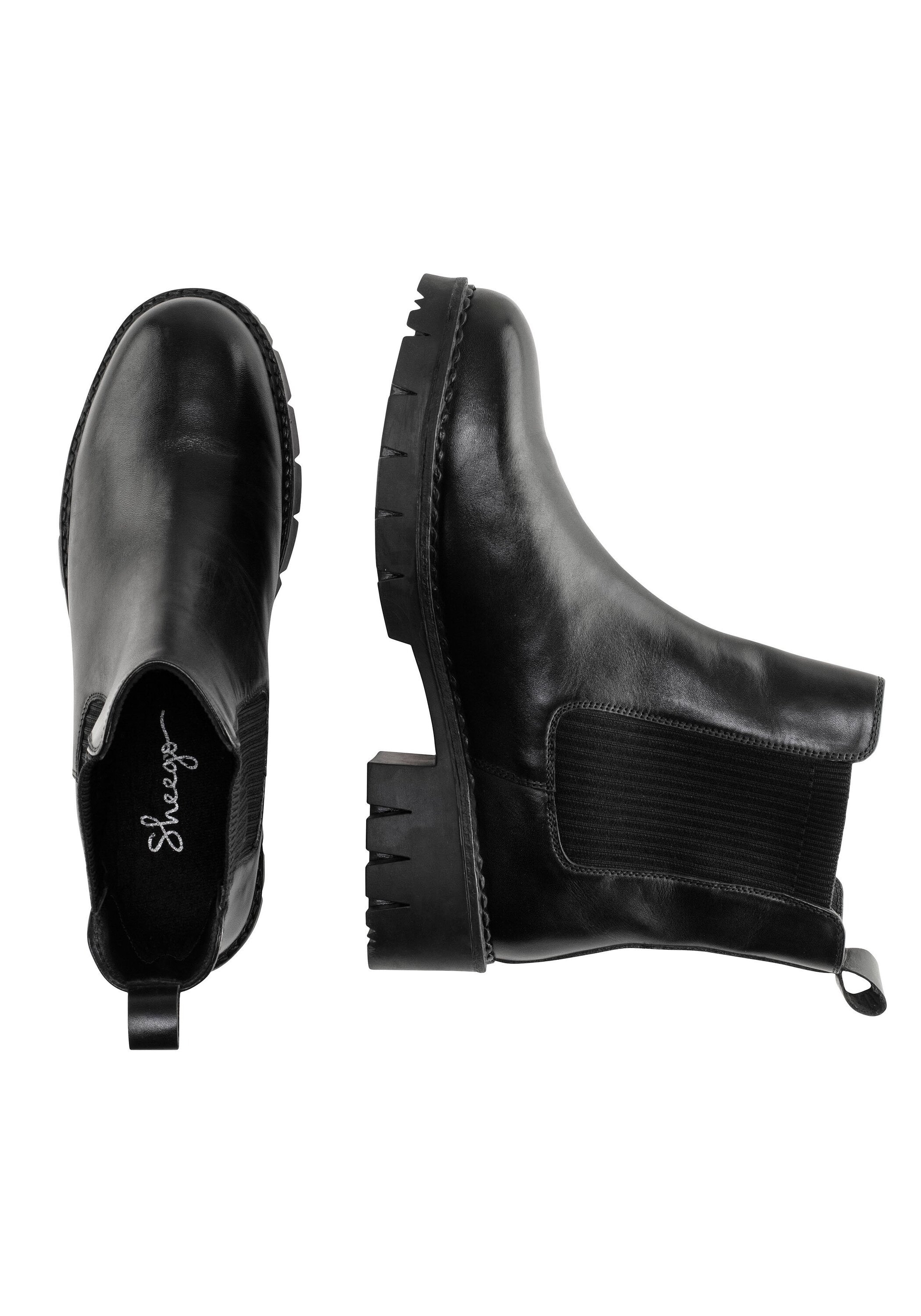 Sheego Chelseaboots »Chelsea-Boots mit stark profilierter Sohle, aus Leder«