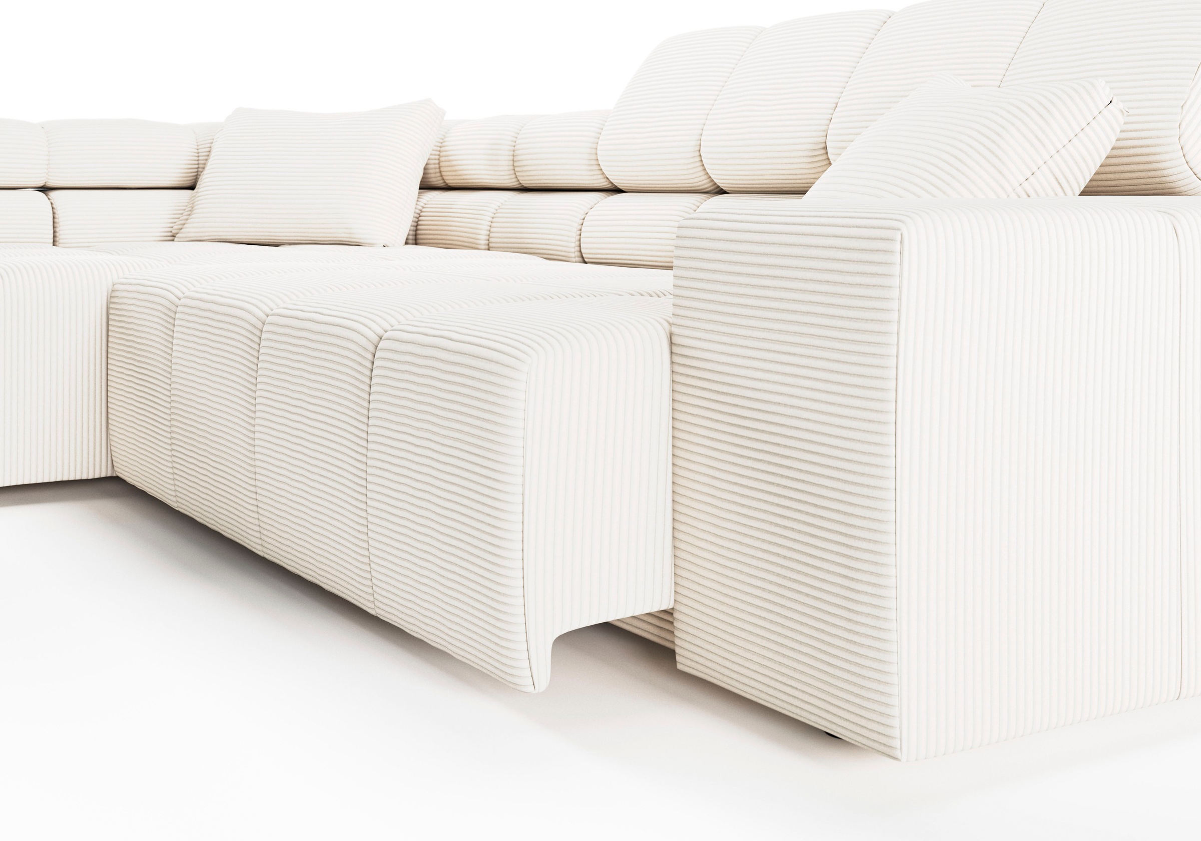 INOSIGN Ecksofa »Ancona incl. Kopfteilverstellung, Breite 319cm, L-Form«, wahlweise motorische Sitztiefenverstellung, auch in Cord + Easy Care