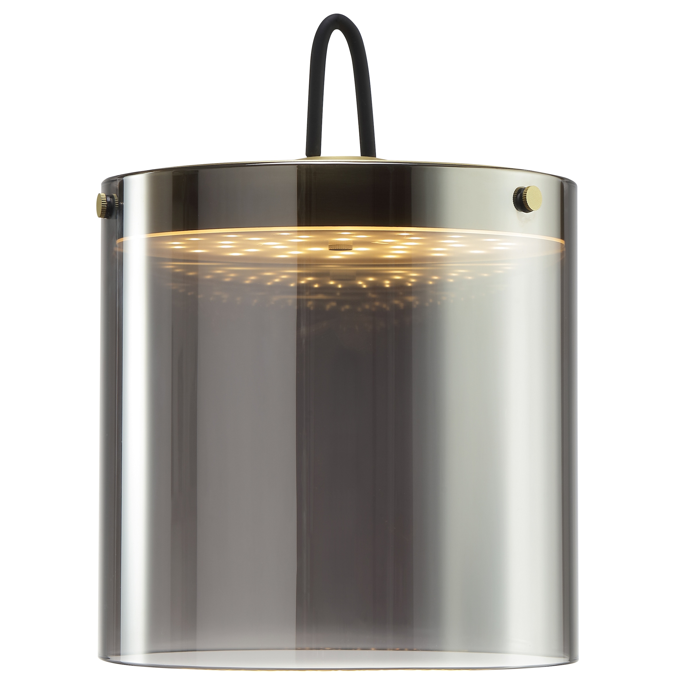 lumiCouture LED Tischleuchte »Lumeo« LED-Modul 1 Stk. Warmweiß Ø 20 cm x 20 cm, 380 lm 3000 K, Glas Metall, messingfarben Rauchglas