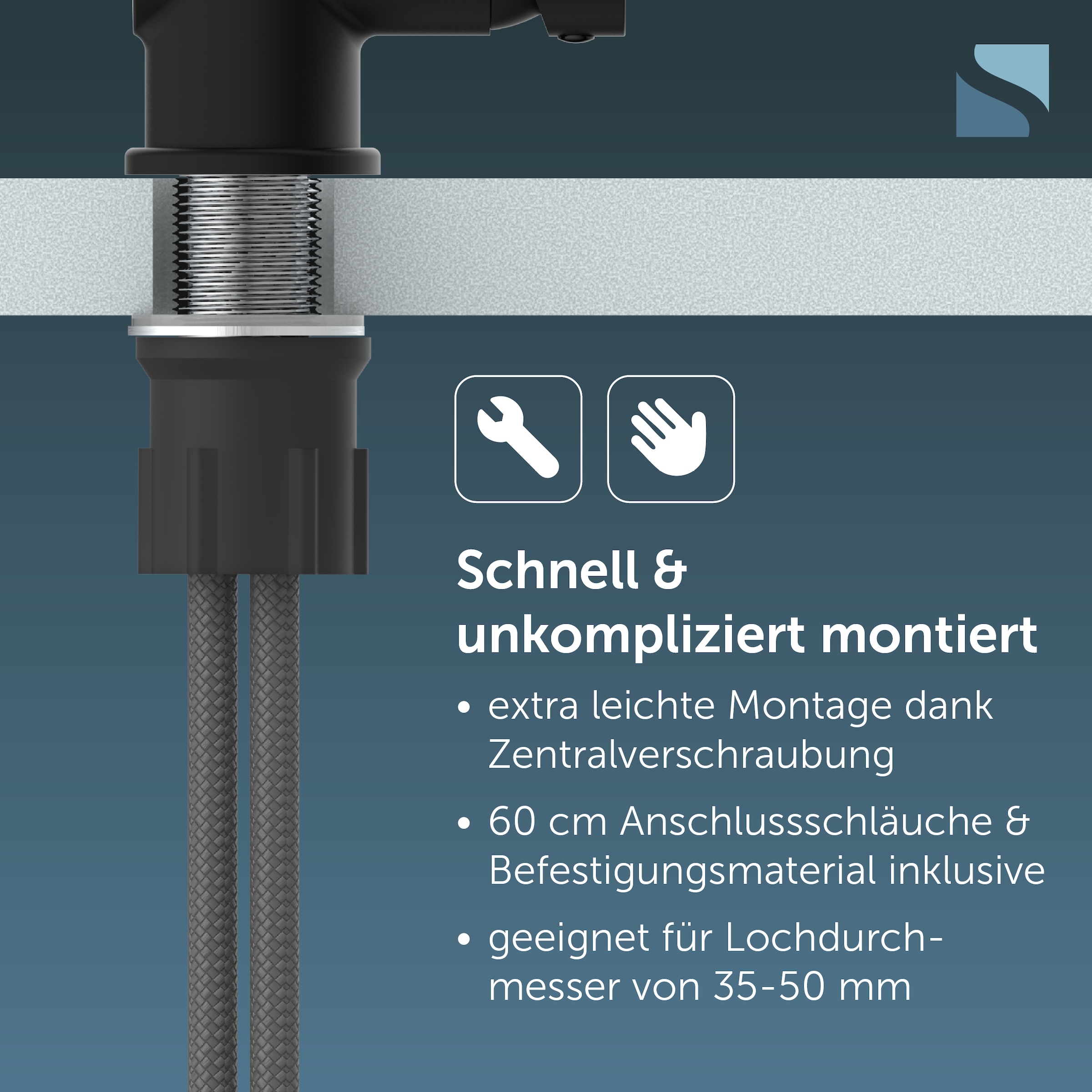Schütte Spültischarmatur »YORK« Küchenarmatur, 360° schwenkbar, Marken-Mischdüse