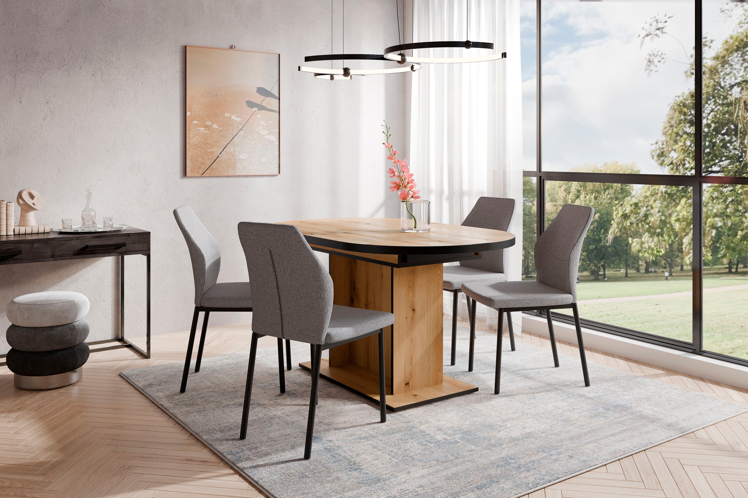 Home affaire Esszimmerstuhl »Lumos«, (Set), 2 St., Webstoff, Webstoff in vielen Farben erhältlich mit stabilem Metalluntergestell