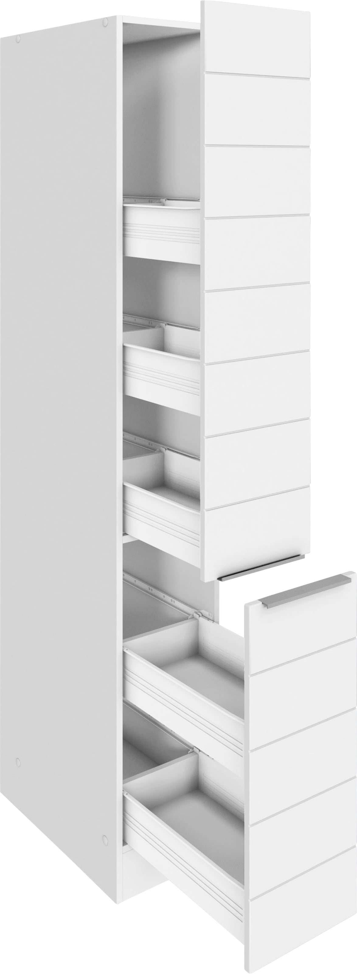 KOCHSTATION Apothekerschrank »KS-Luhe« 30 cm breit, hochwertige MDF-Fronten mit waagerechter Lisene