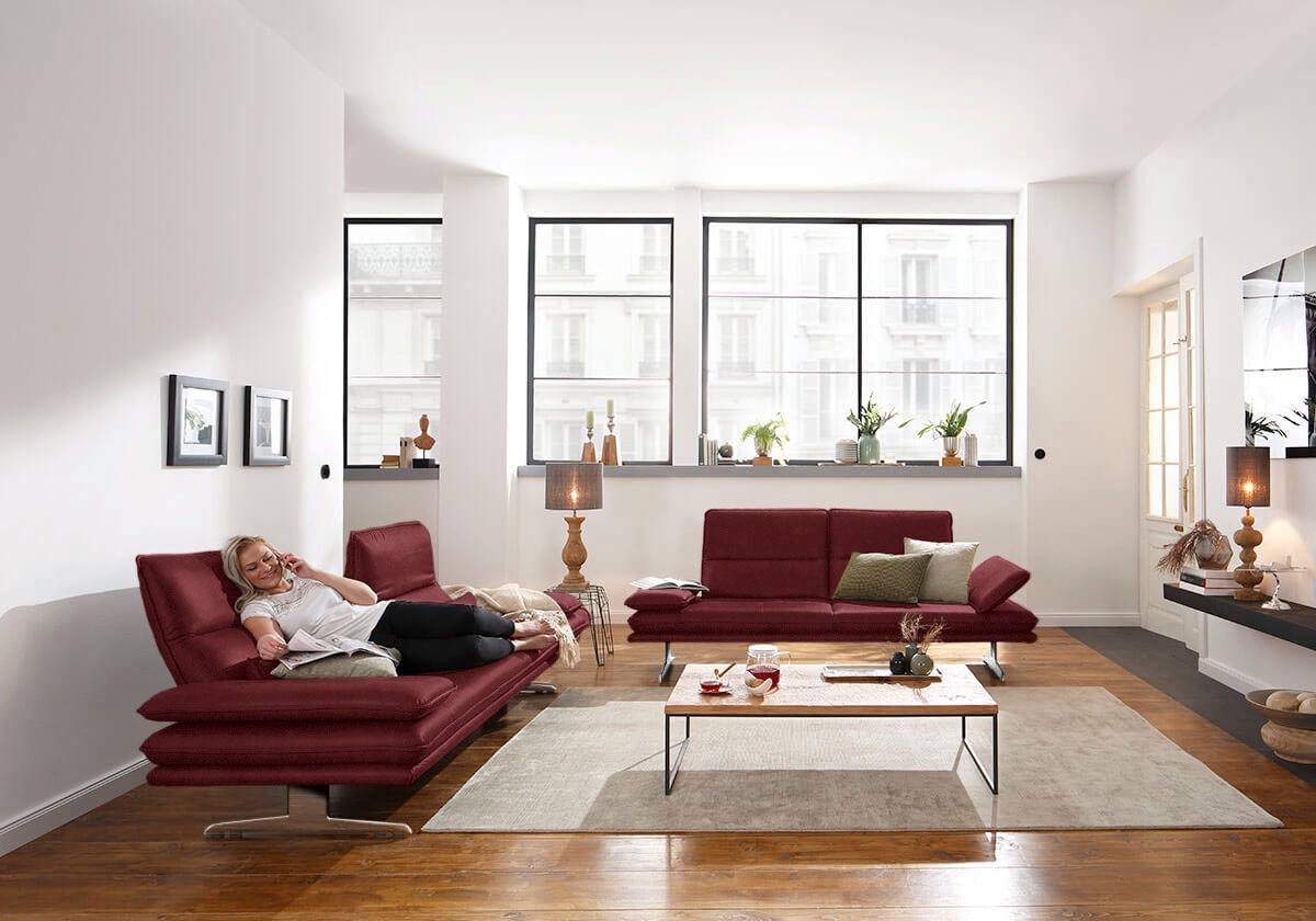 W.SCHILLIG 2,5-Sitzer »broadway Designsofa mit hohem Sitzkomfort«, Sitztiefenverstellung, Kopfteil- & Seitenteilverstellung, Breite 236cm