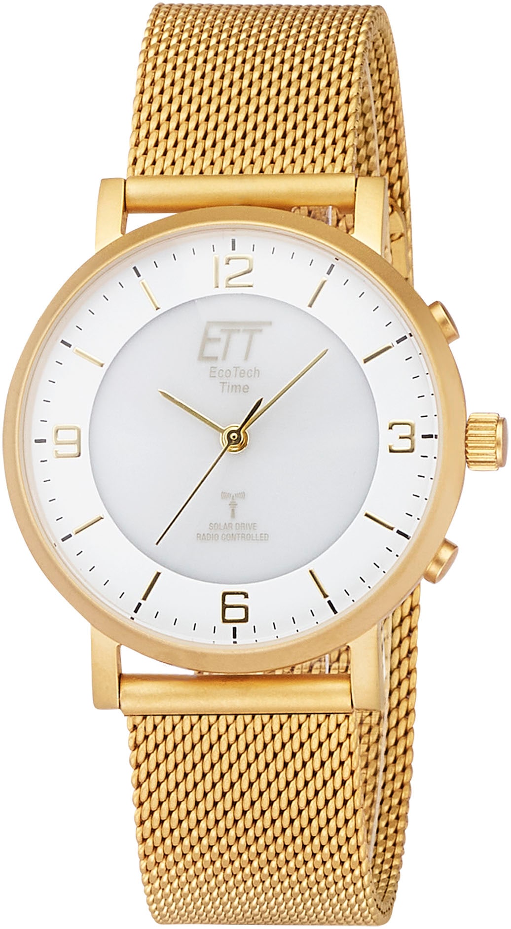 ETT Funkuhr »Atacama« Armbanduhr, Solar, Damenuhr, Herrenuhr, Edelstahlarmband, analog