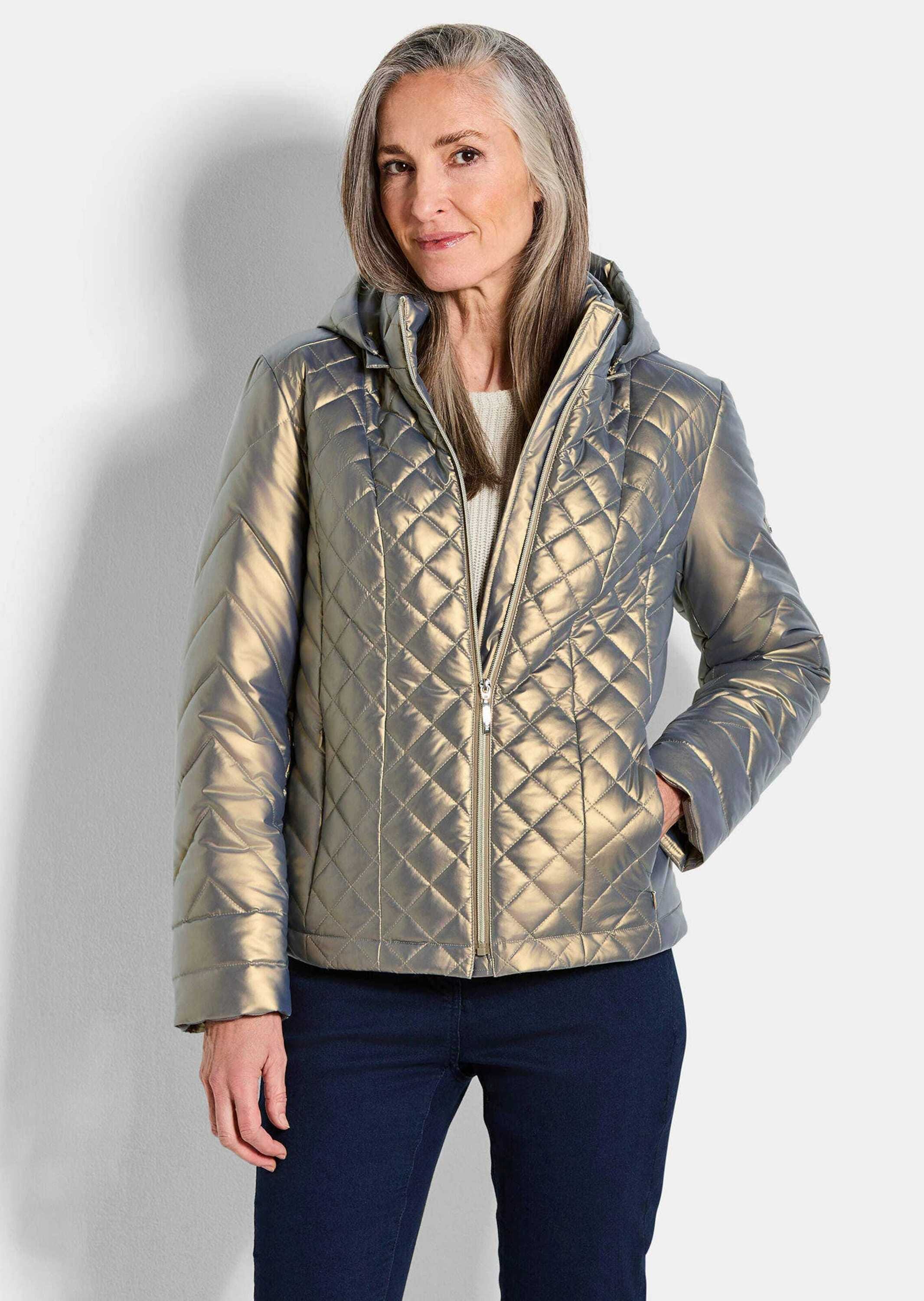 GOLDNER Steppjacke »Kurzgröße Steppjacke im Metallic-Look«