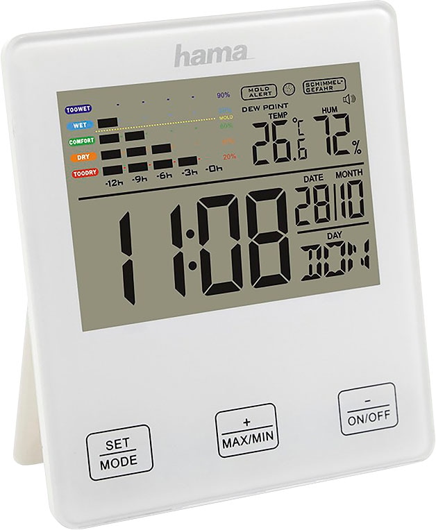 UNIVERSAL mit Hama | Thermometer« Wetterstation XXL Jahre »Thermo-/Hygrometer Schimmelalarm ➥ \