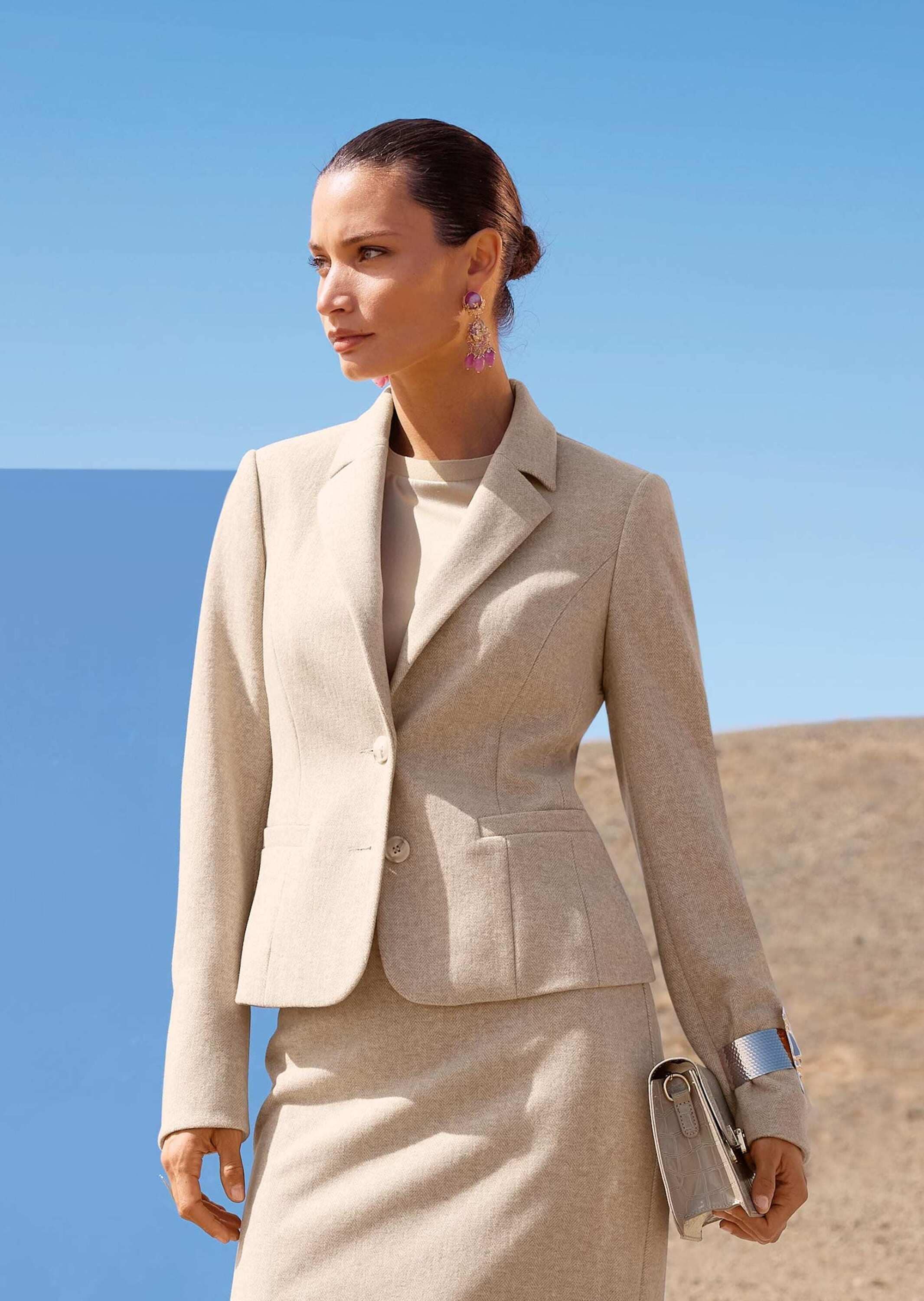 MADELEINE Jackenblazer »Blazer Kurzblazer mit Fischgrat-Muster«