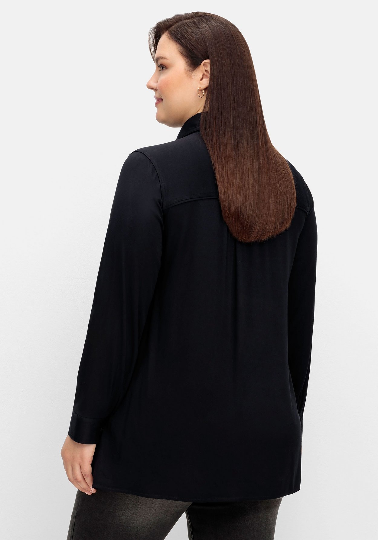 Sheego Longtunika »Longtunika in A-Linie, mit Knopfleiste«