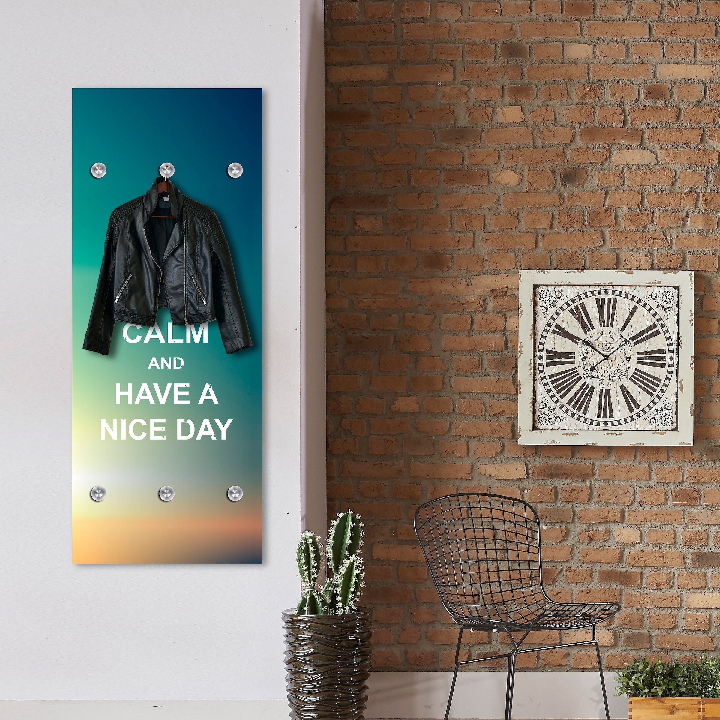 queence Garderobenleiste »Nice Day« mit 6 Haken, 50 x 120 cm