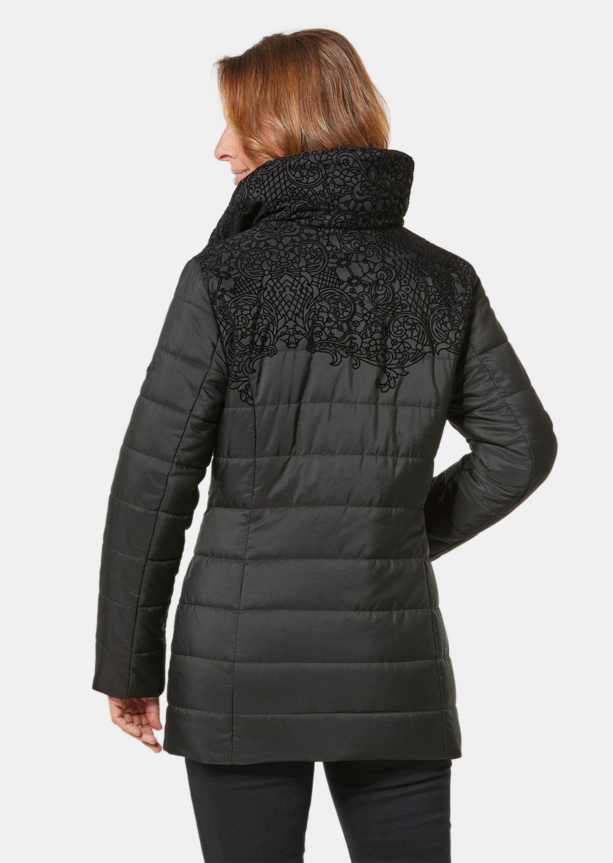 GOLDNER Steppjacke »Steppjacke mit hübschem Flock-Druck« Mit fantasievollem Flockdruck