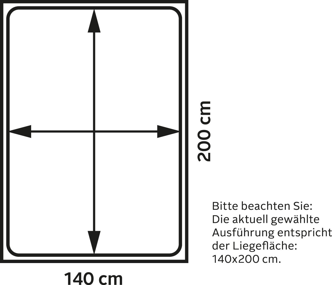 Schlafkontor Stauraumbett »Mars«, inklusive 2 Schubkästen und LED-Beleuchtung