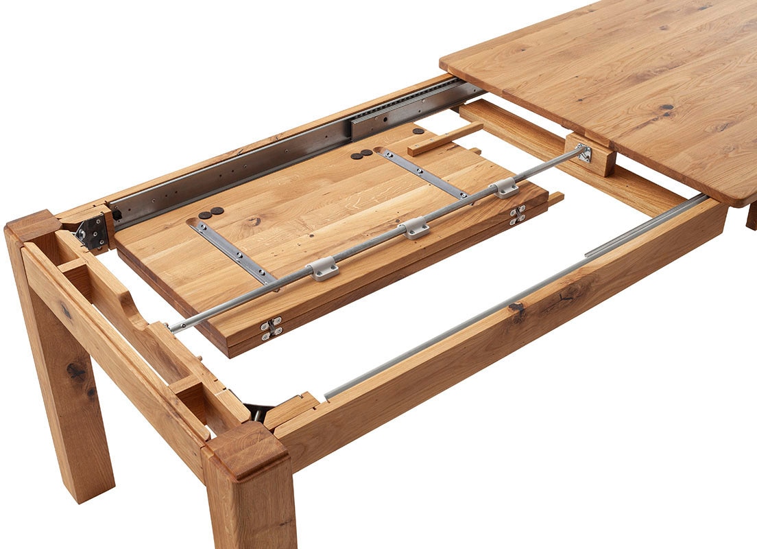 MCA furniture Esstisch »ETNA 4-Fuß Tisch« Einzelstück,  Massivholz,durchgehende Lamelle,Stollenfuß 10x10cm,Tischplatte 2,5cm