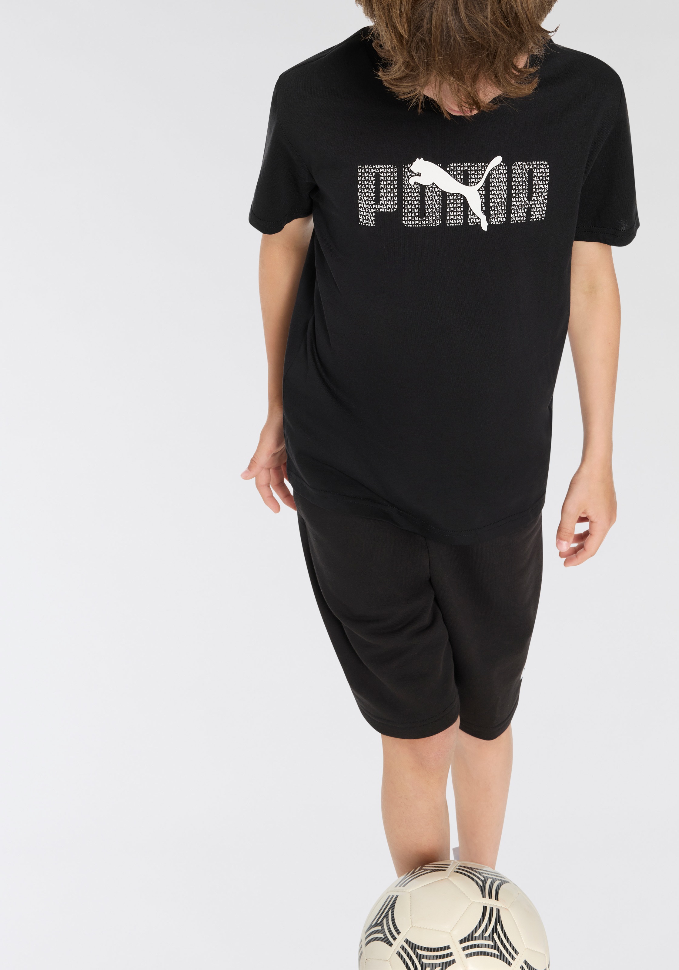 PUMA T-Shirt »ESS LOGO LAB TEE B« für Jugendliche, Kurzarm, Regular Fit, Rundhals-Ausschnitt
