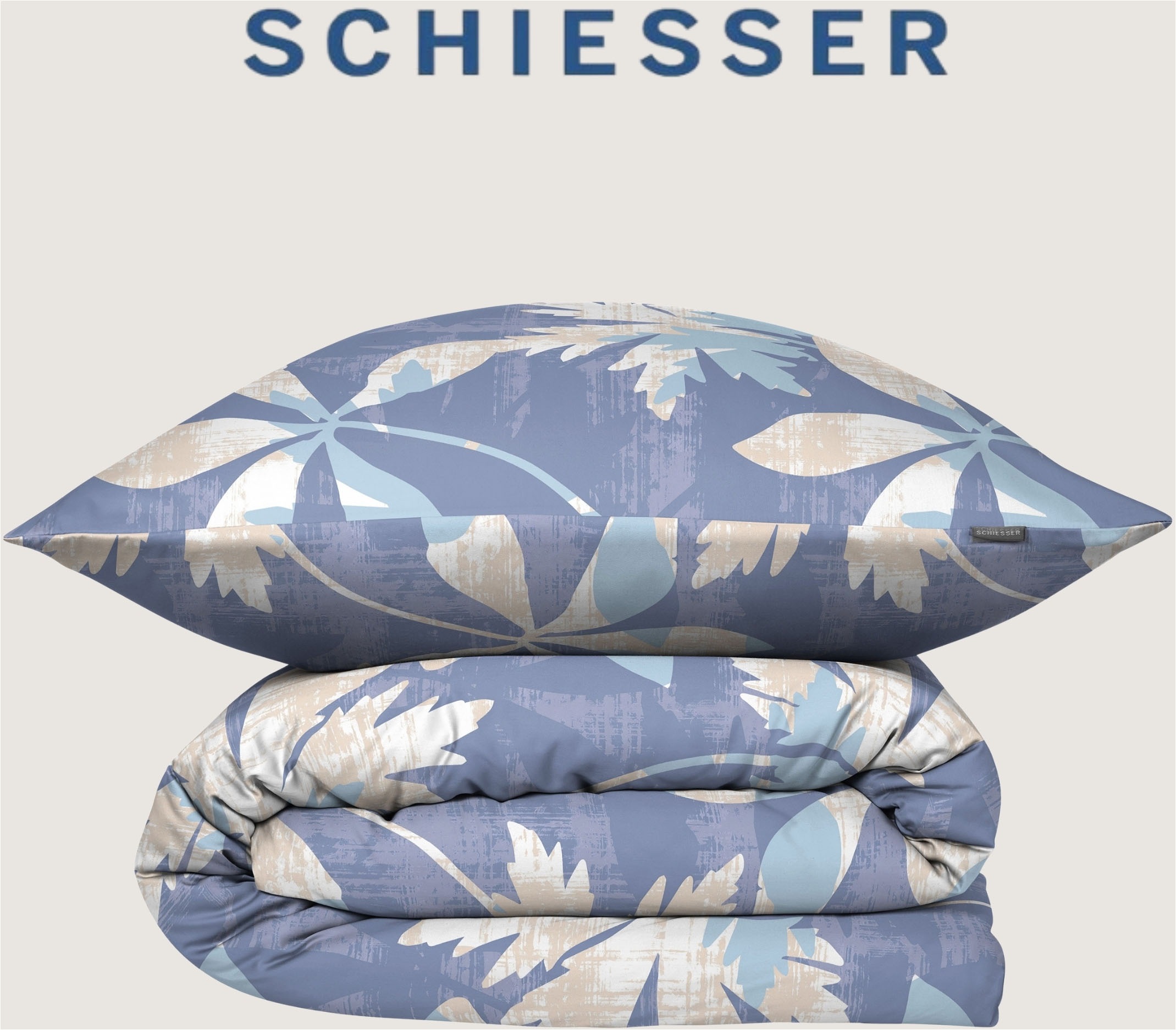 Schiesser Bettwäsche »Vera aus weichem Baumwoll-Satin mit floralem Muster« 2 tlg. Made in Green by Oeko-Tex