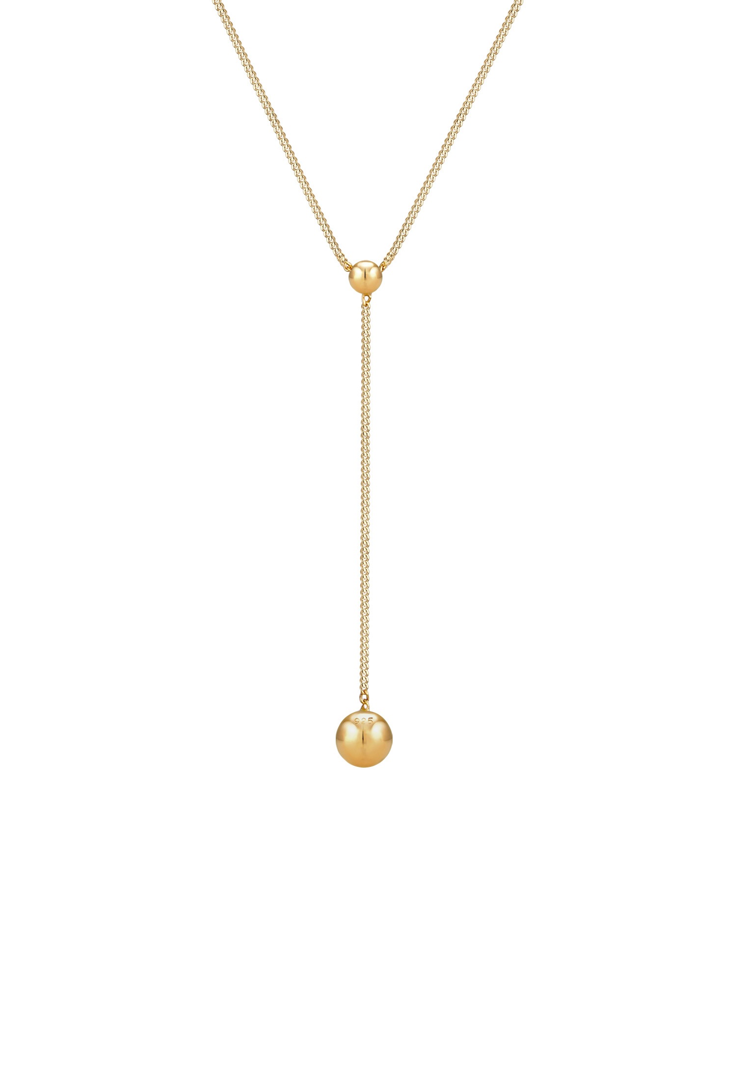 Elli Y-Kette »Halskette Y-kette Basic Kugeln Geo 925 Silber, vergoldet«