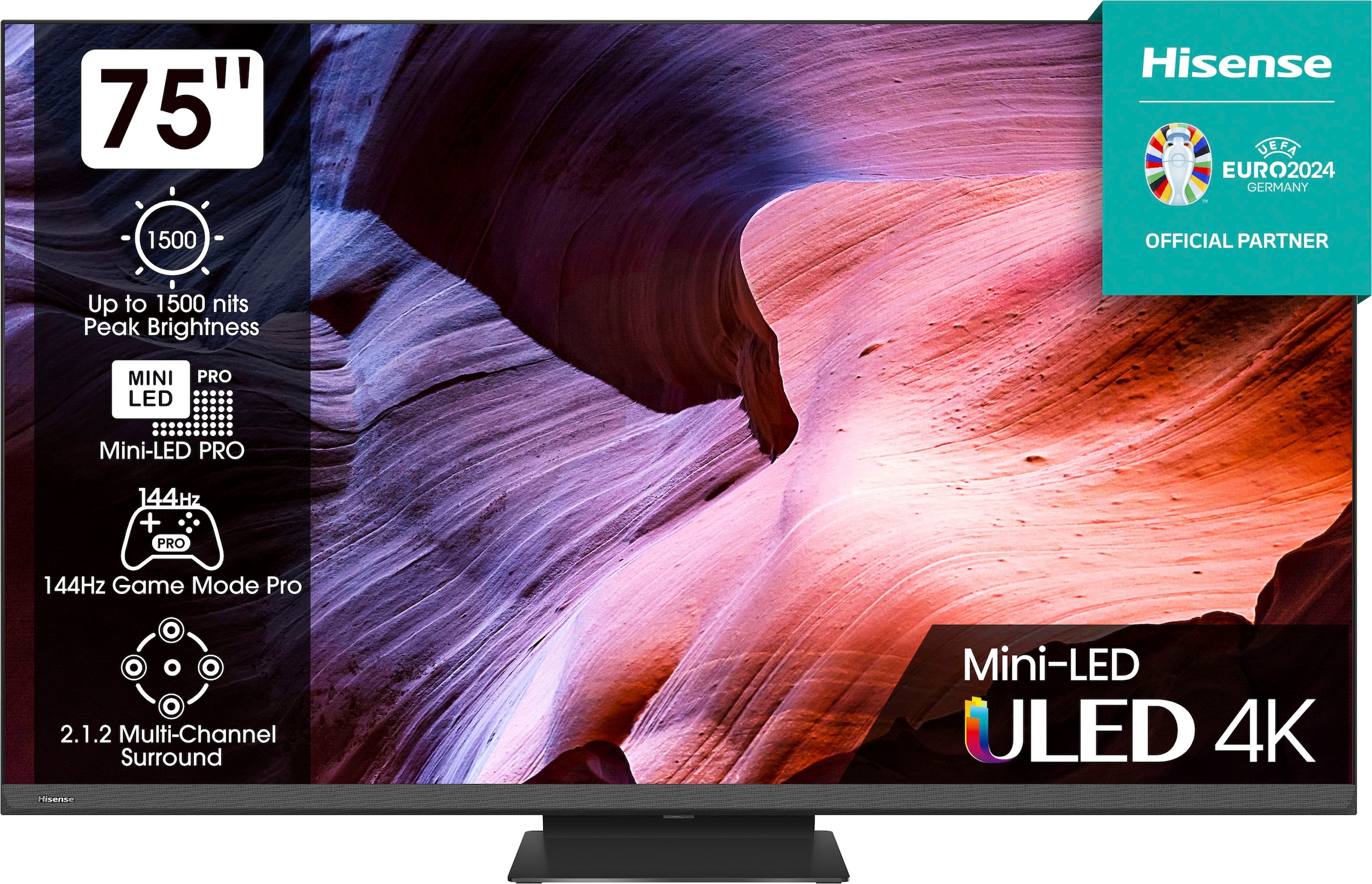 Smart-TV | Ultra 189 cm/75 Hisense Garantie HD, Zoll, XXL 3 Jahre Mini-LED-Fernseher 4K UNIVERSAL ➥ »75U8KQ«,