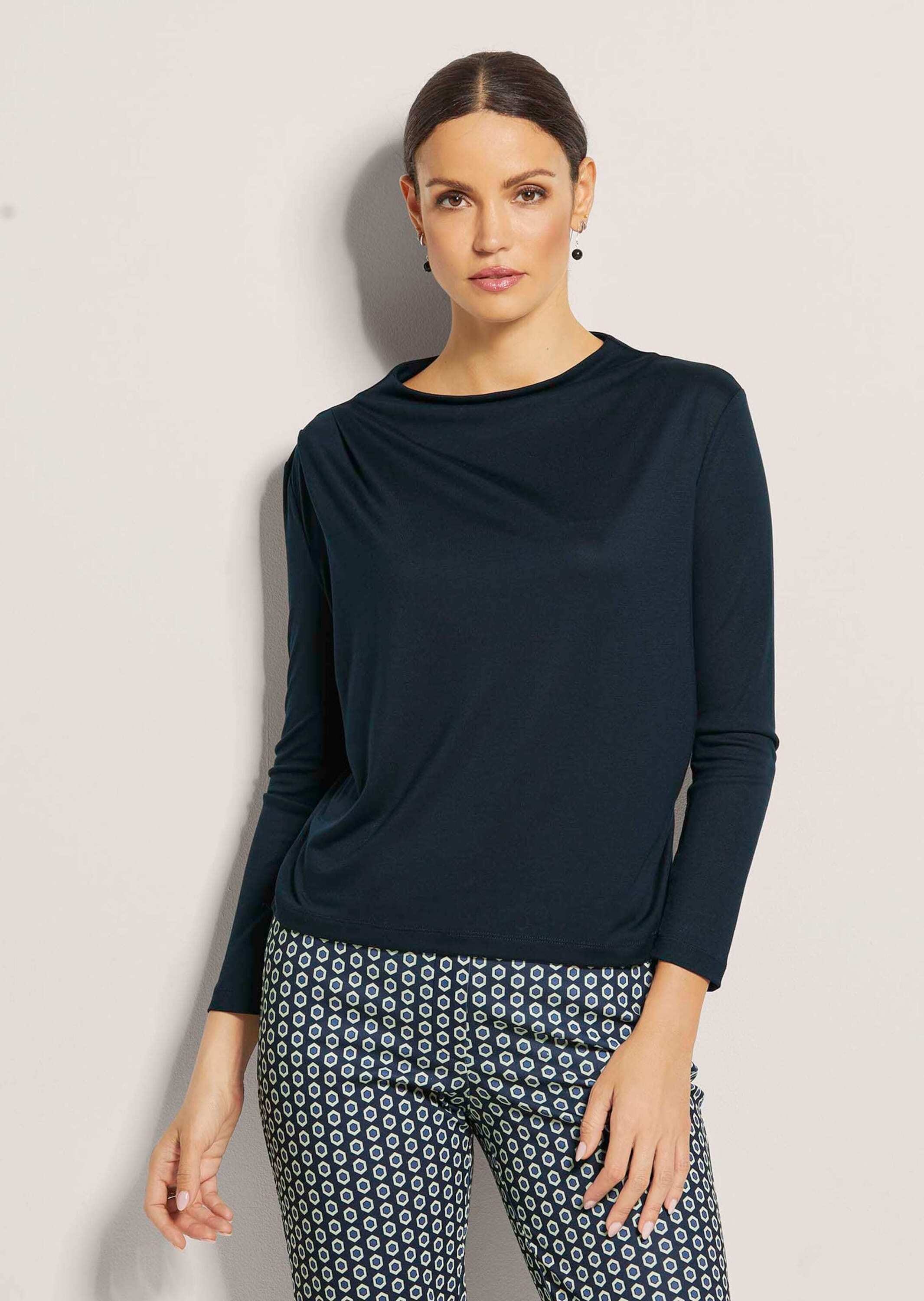 MADELEINE Langarmshirt »Shirt Langarm-Shirt mit Wasserfallkragen«