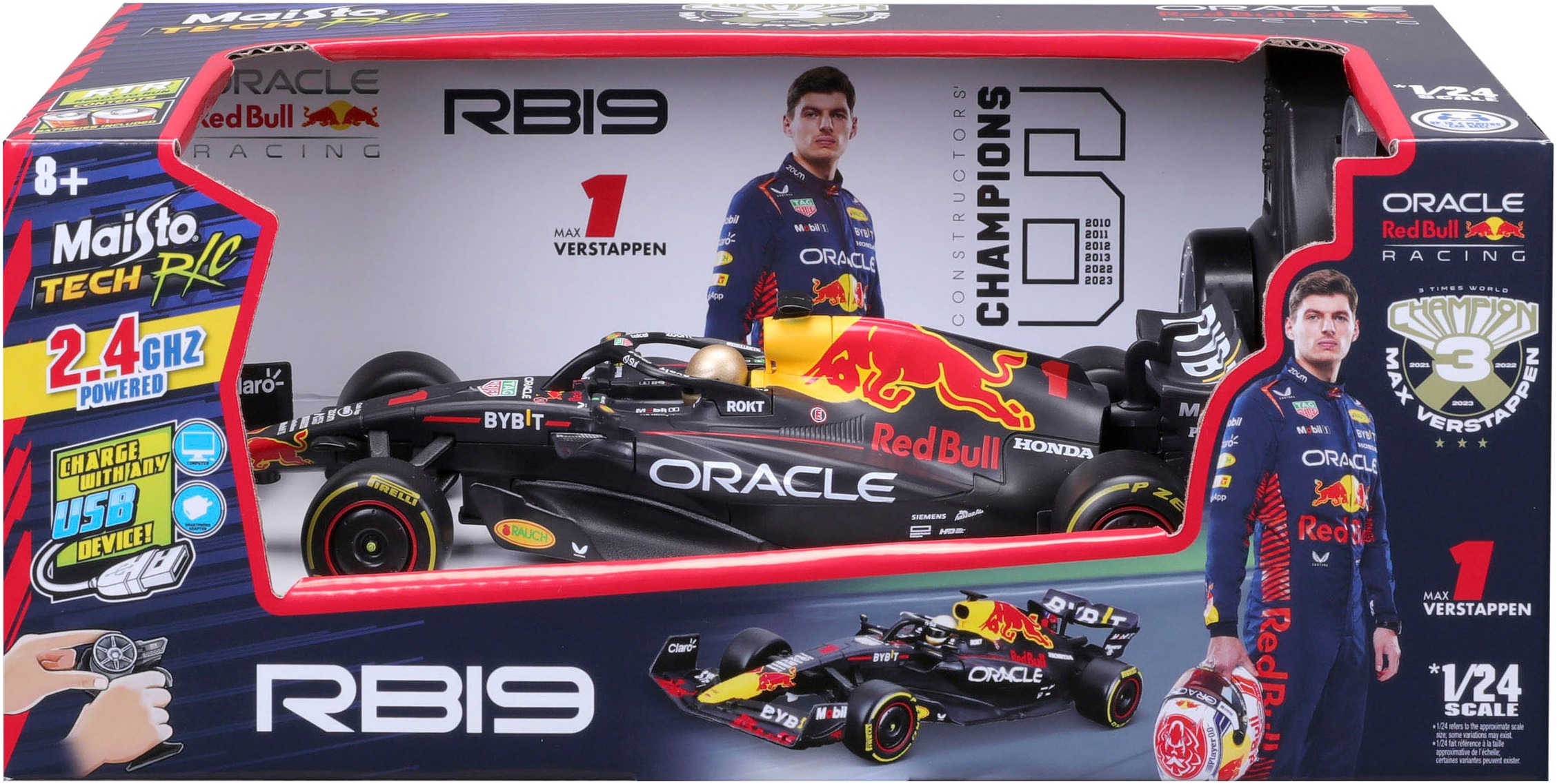 Maisto® RC-Auto »Premium Red Bull RB19 '23 2,4 GHz«, inklusive USB-Kabel