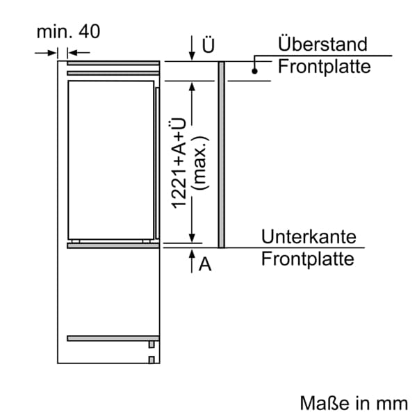 NEFF Einbaukühlschrank »KI1412FE0«, KI1412FE0, 122,5 cm hoch, 56 cm breit, Fresh Safe: Schublade für flexible Lagerung von Obst & Gemüse