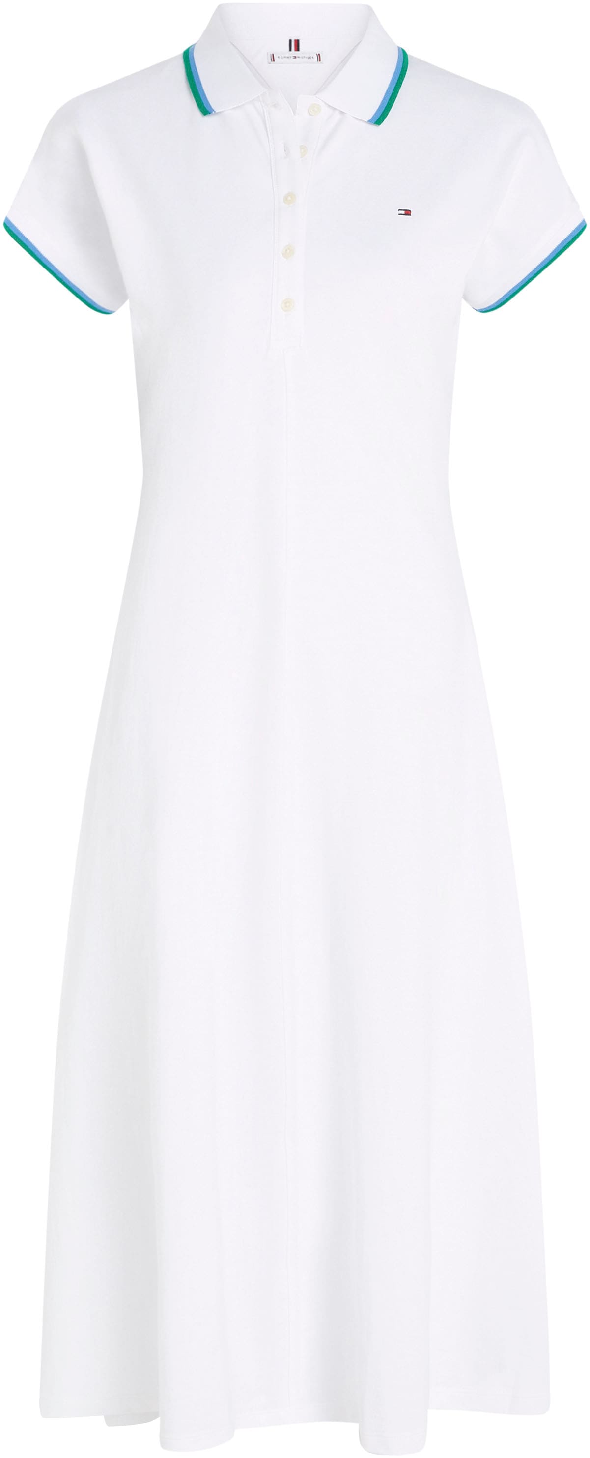 Tommy Hilfiger Polokleid »F&F STP SLV KNEE POLO DRESS«, mit kontrastfarbenen Einsätzen