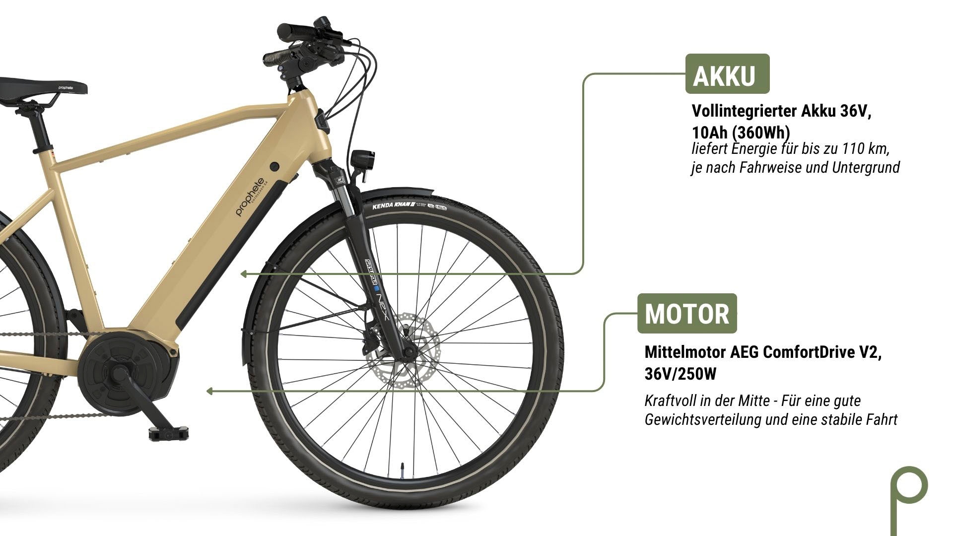 Prophete E-Bike »Entdecker 3.4«, 8 Gang, Shimano, Mittelmotor 250 W, Pedelec, Elektrofahrrad für Herren