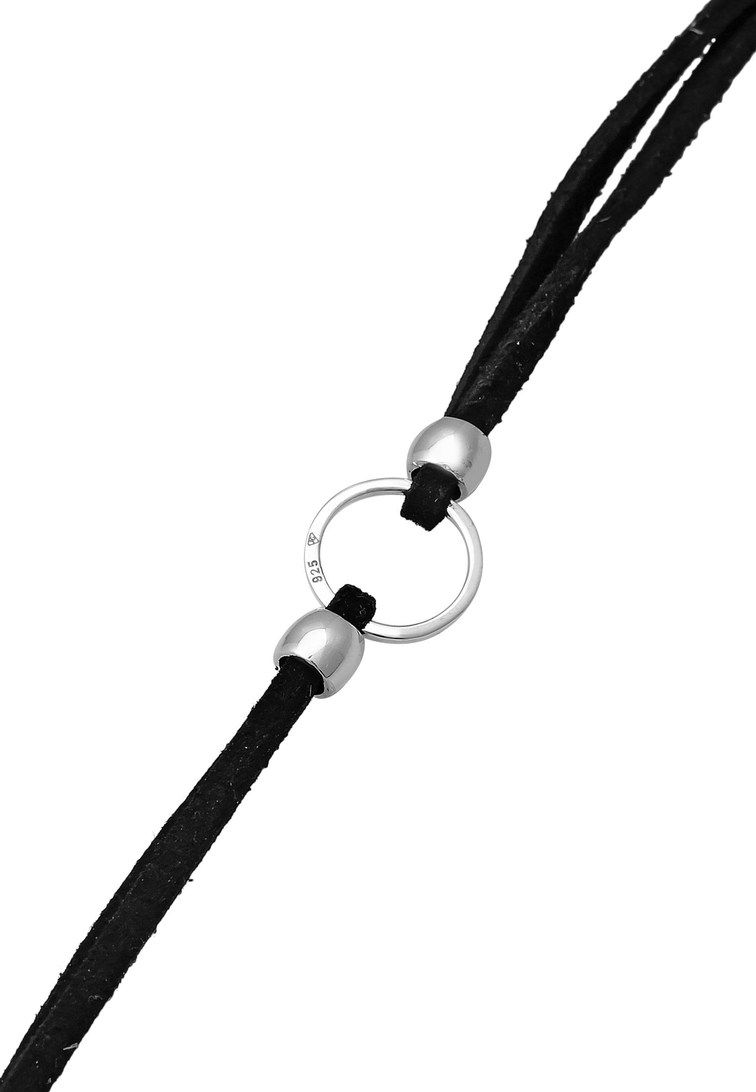Elli Choker »Halskette Halsband schwarz Choker mit Kreis 925 Silber«