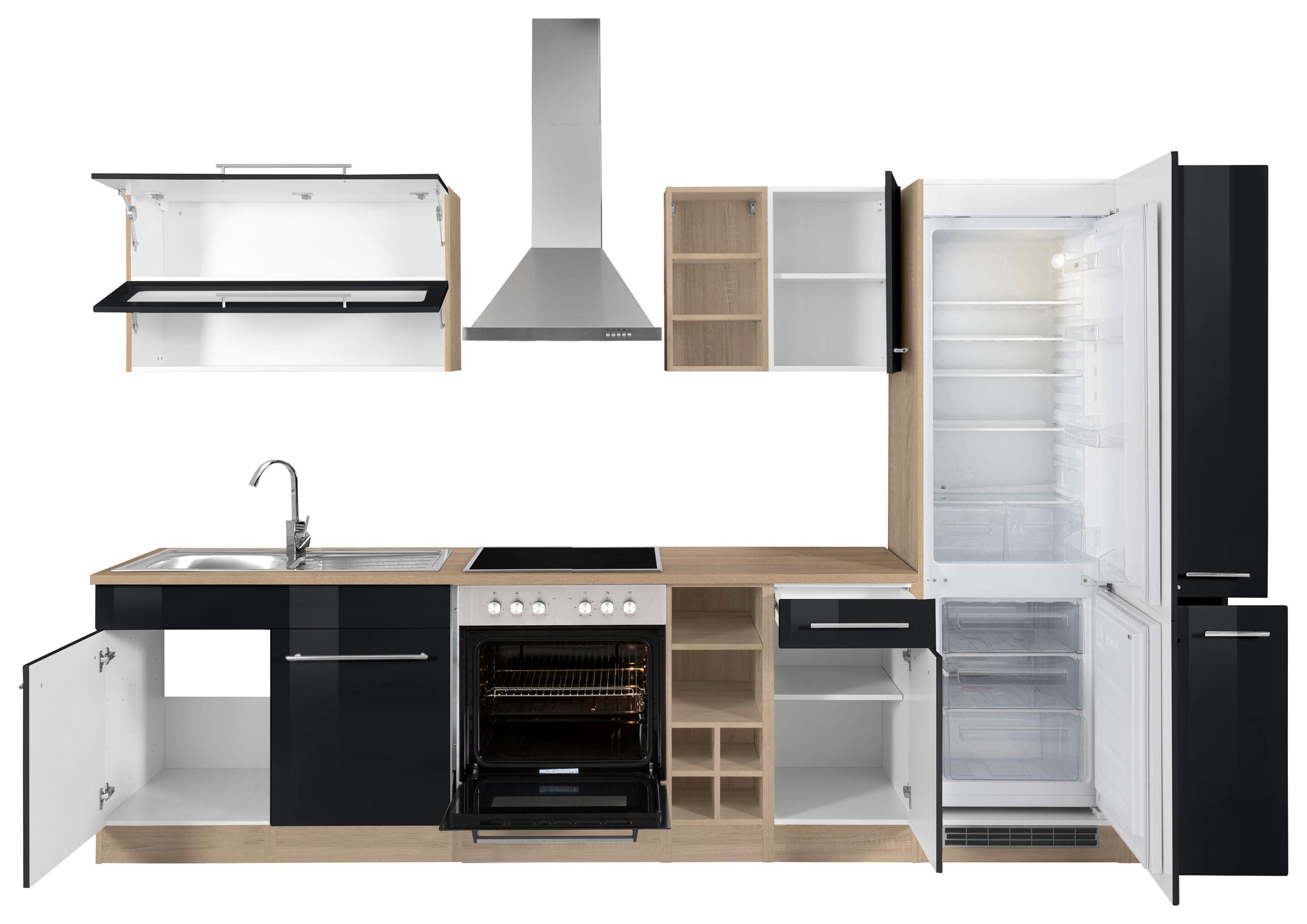KOCHSTATION Küchenzeile »KS-Eton«, ohne E-Geräte, Breite 330 cm
