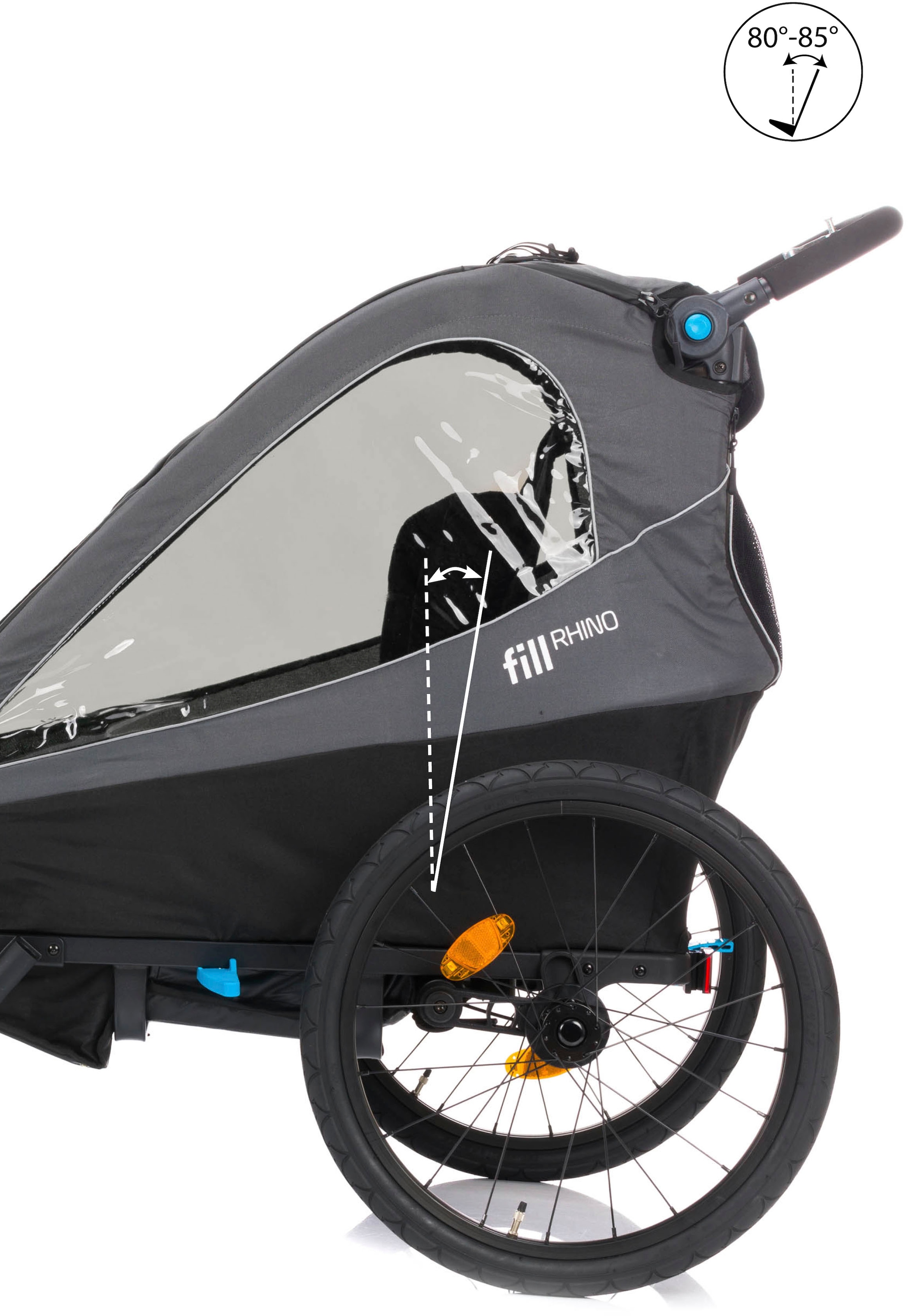Fillikid Fahrradkinderanhänger »Biketrailer Fill Rhino«, für 2 Kinder, inklusive Deichsel