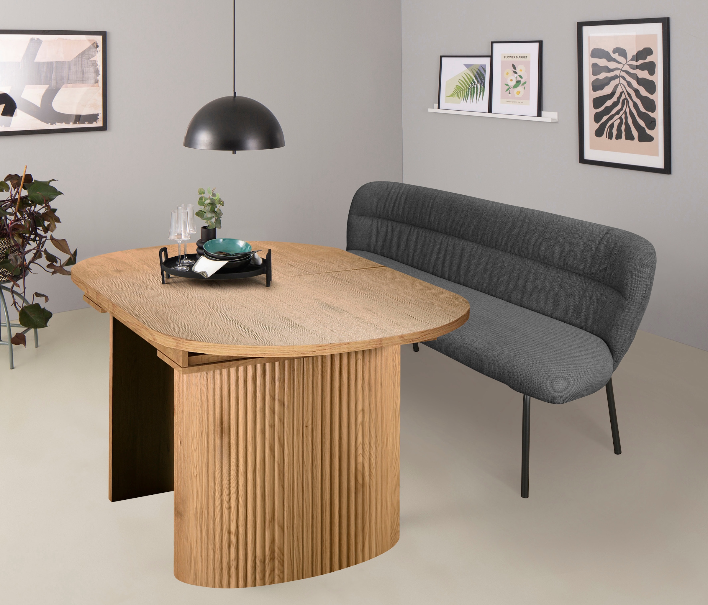 OTTO home Esstisch »Gartempe« ausziehbar 160-210 cm, Synchronauszug, inkl Einlegeplatte, Breite 90cm